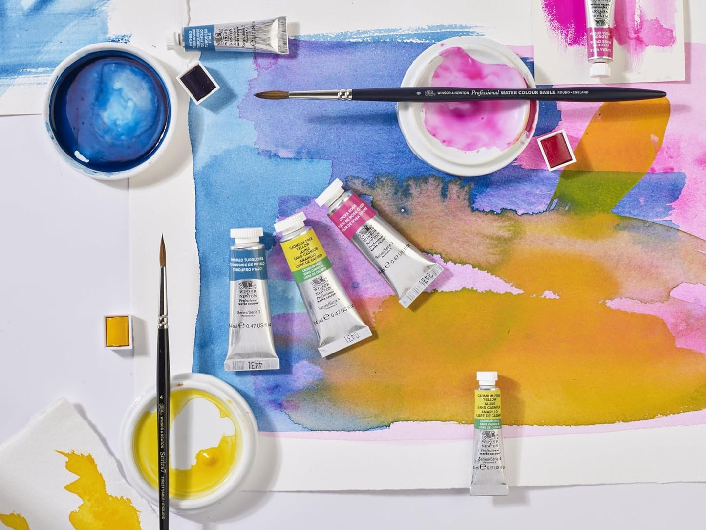 Winsor & Newton Professional Water Colour Paint, Half Pan, Cadmium-Free Yellow