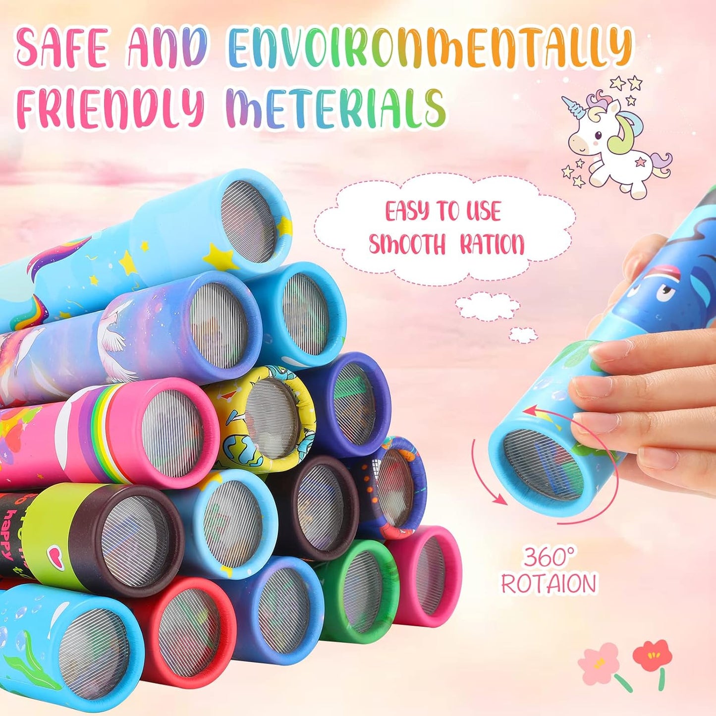 15 Pcs Classic Kaleidoscopes Kids Birthday Party Favor Old Fashioned Vintage Educational Toys Stocking Stuffers Goodie Bag Fillers for Classroom School Return Gifts Carnival Prizes (Cute Style)