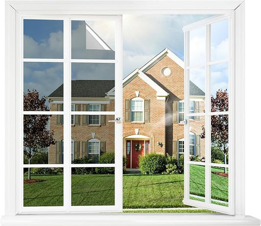 rabbitgoo Window Tint for Home One Way Privacy Window Film See Out Not in Heat UV Blocking Reflective Removable Static Cling Mirror Decorative House Glass Covering, Silver,17.5 Inch X 13.1 Feet