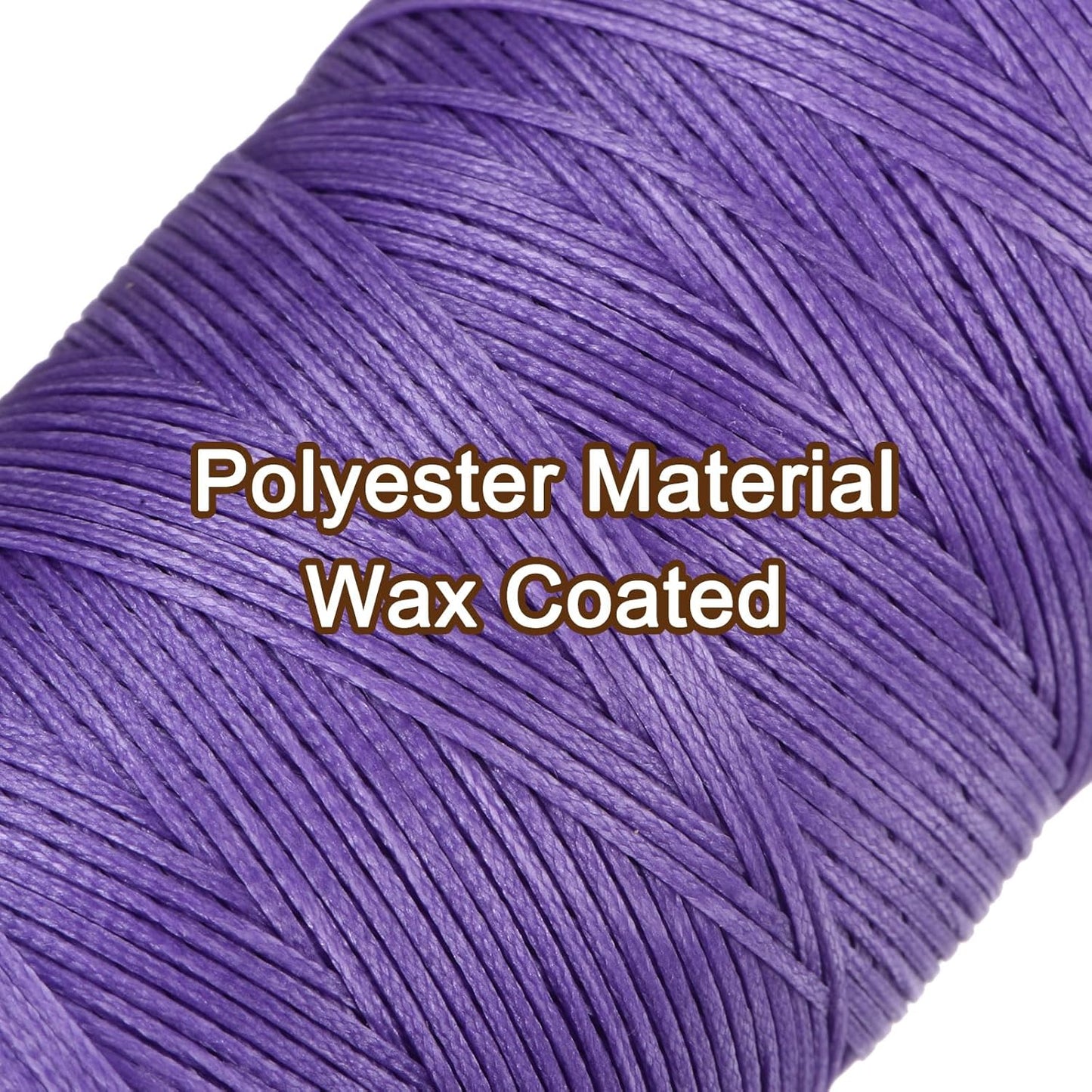 Uxcell 150D 0.8mm Flat Waxed Thread, 284 Yards Polyester, Dark Purple, Leather Sewing Waxed String