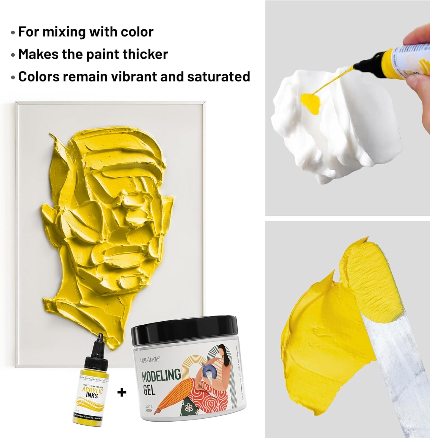 Kamenskaya Gel Medium for Acrylic Paint - 16.9 fl oz (500 ml)