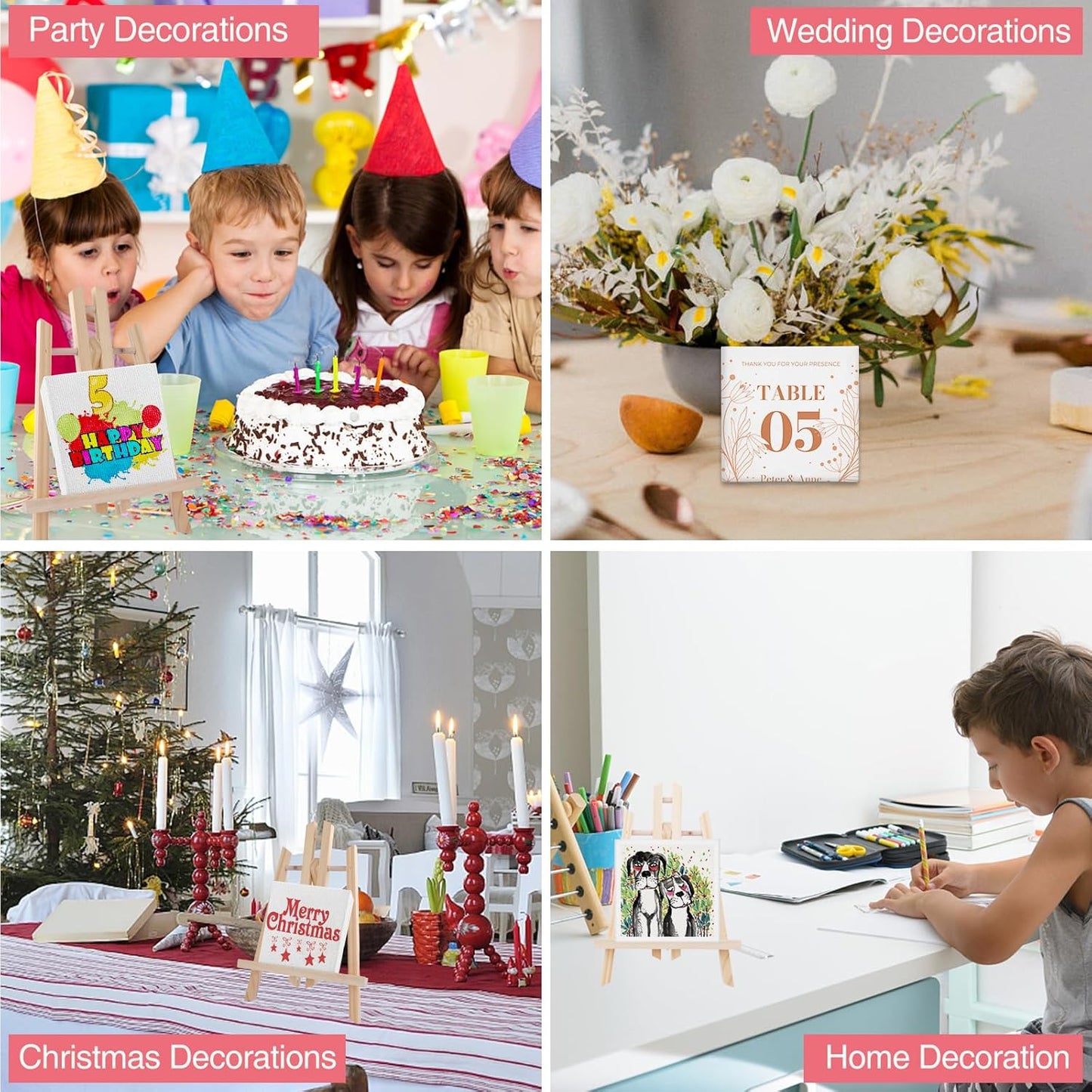 ESRICH Mini Canvases for Painting, Mini Canvas Bulk 100 Pack 2.4x2.4In, 2/5In Profile Small Square Canvases, Blank Canvases are Great for School Projects and Kids Birthday Parties, Home Decor Project.