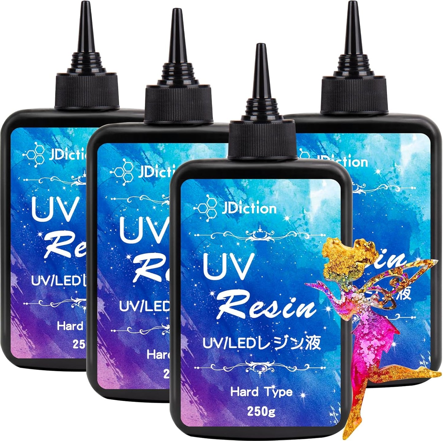 JDiction 1000g UV Resin, Ultra Clear Advanced Resins Solar Cure Hard UV Resin Kit for Jewelry Making, Casting and Coating & DIY Crafts