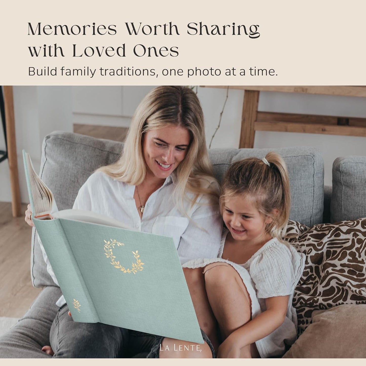 Premium Scrapbook Album – Photo Album with Writing Space – 100 Pages for Multiple Sizes 4x6, 5x7, 6x8, 8x10 – Holds 500 Photos – Wedding, Baby, Travel & Family Memories
