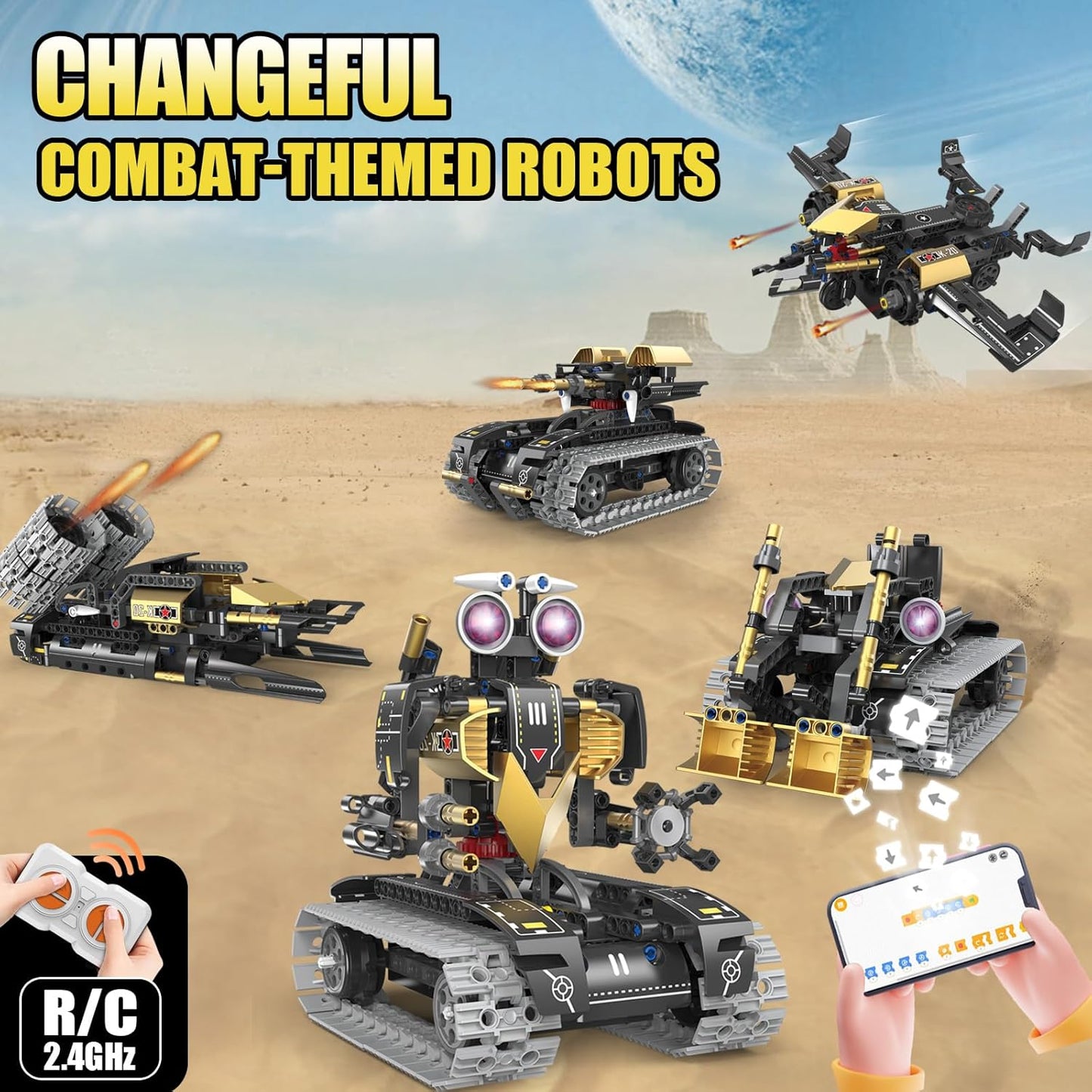 5 In1 Robot Toy for Kids Building Kit,323 Pcs Blocks App & Remote Control Robotics Kit,Steam Rc Robot Building Toys for Kids Age 6 7 8 9 10 11 12+,DIY Educational Gift for Boys & Girls