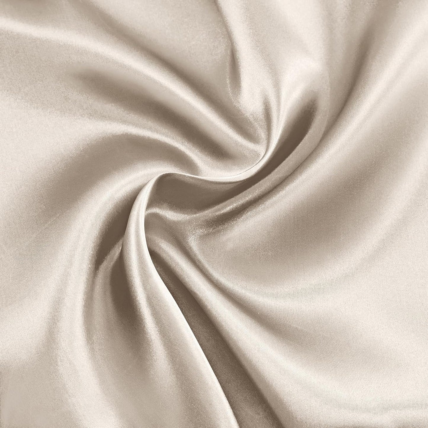 RUDONG M Beige Satin Fabric by The Yard, 5 Yard x 60 Inch Wide Silky Charmeuse Satin Fabric, Soft Satin Fabric for Wedding Decorations, Bridal Dress, Sewing, Accessories, DIY Crafts
