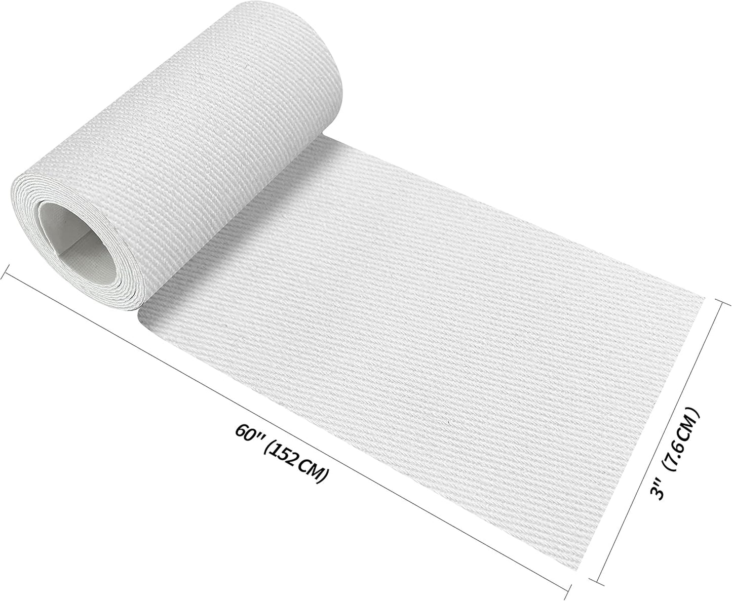 KING MOUNTAIN 100% Cotton Fabric Iron-on Repair Patch, Inside&Outside Clothes Repair Patch, 3"x60" with Backing Glue Repair Decorative Patch kit (White)