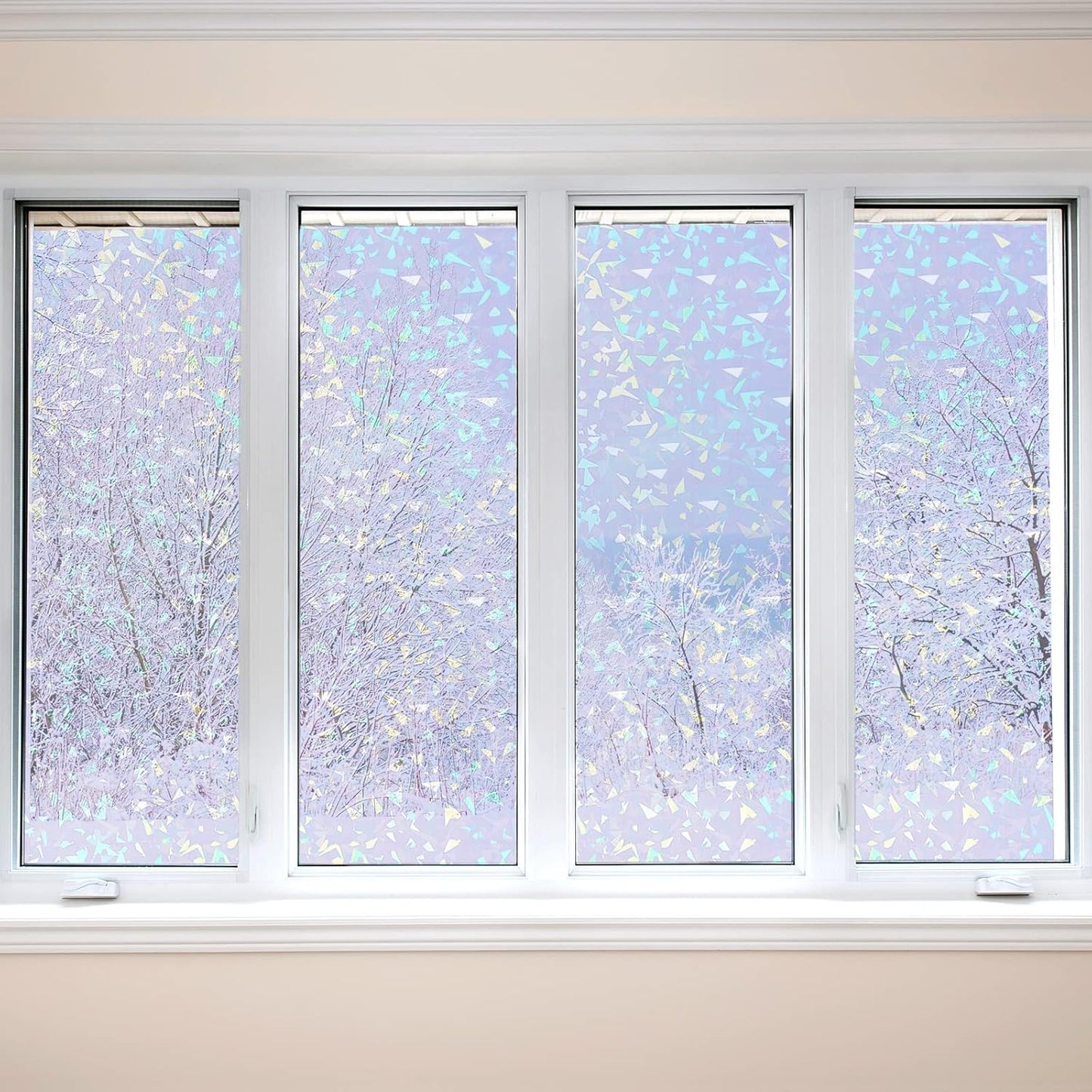 Nezyo 60 Sheets Holographic Laminate Sheets Clear Glitter A4 Size Vinyl Sticker Paper Holographic Overlay Self Adhesive Waterproof Transparent Film, 11.7 x 8.3 Inch (Broken Grass)