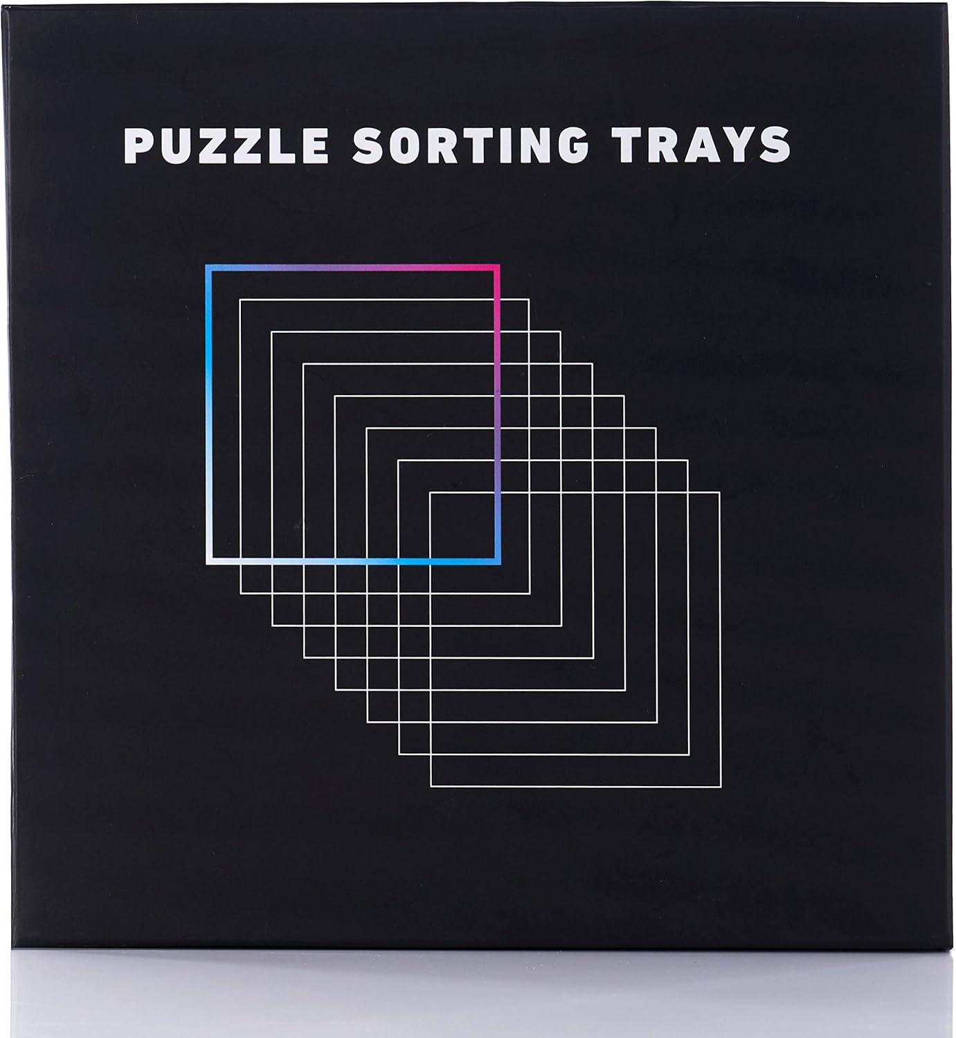 8 Puzzle Sorting Trays with Lid 8" x 8" - Jigsaw Puzzle Accessories Black Background Makes Pieces Stand Out to Better Sort Patterns, Shapes and Colors | for Puzzles Up to 1500 Pieces