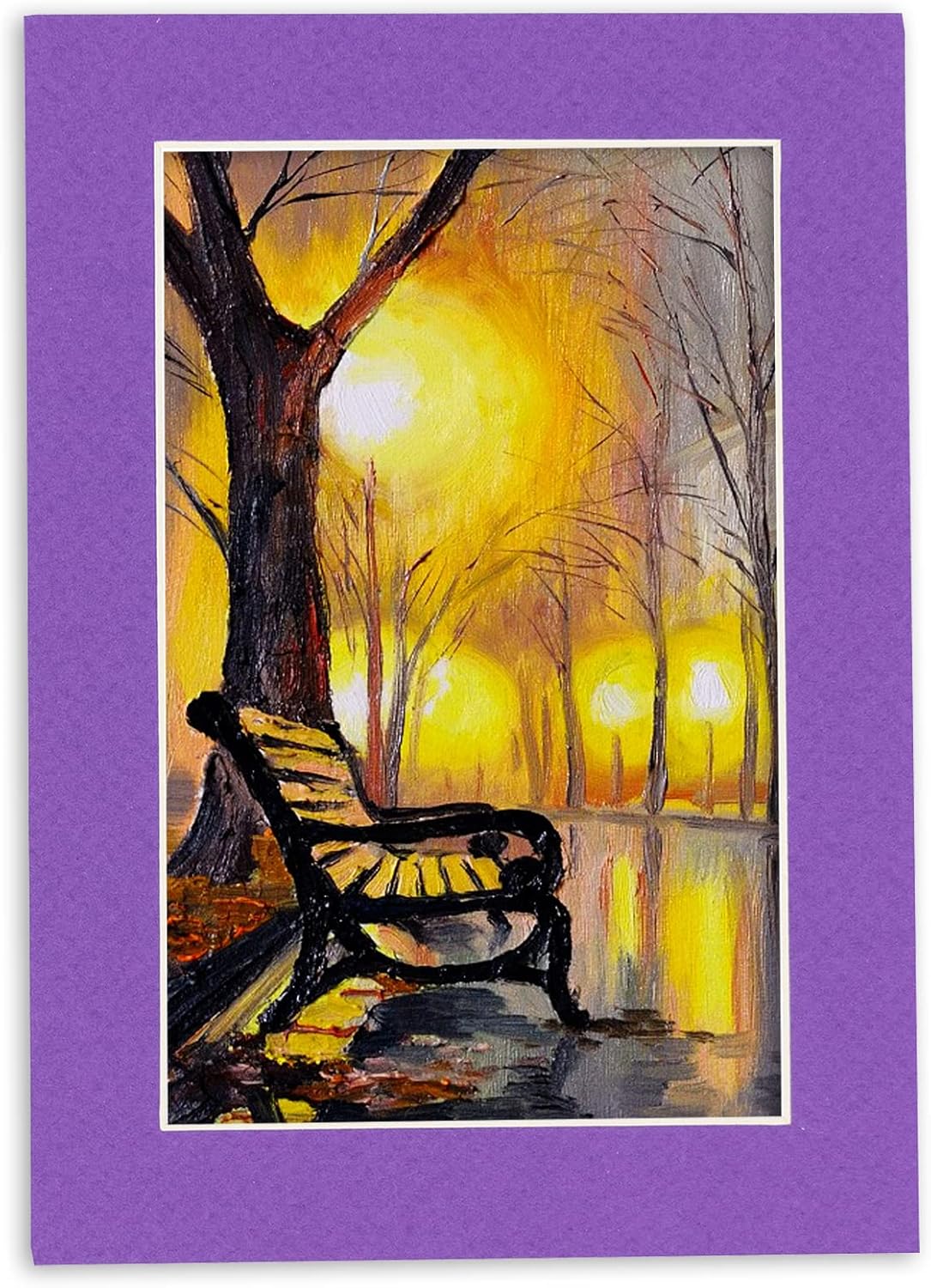 Poster Palooza 8.5x11 Mat Bevel Cut for 7x9 Photos - Acid Free Purple Precut Matboard - For Pictures, Photos, Framing - 4-ply Thickness