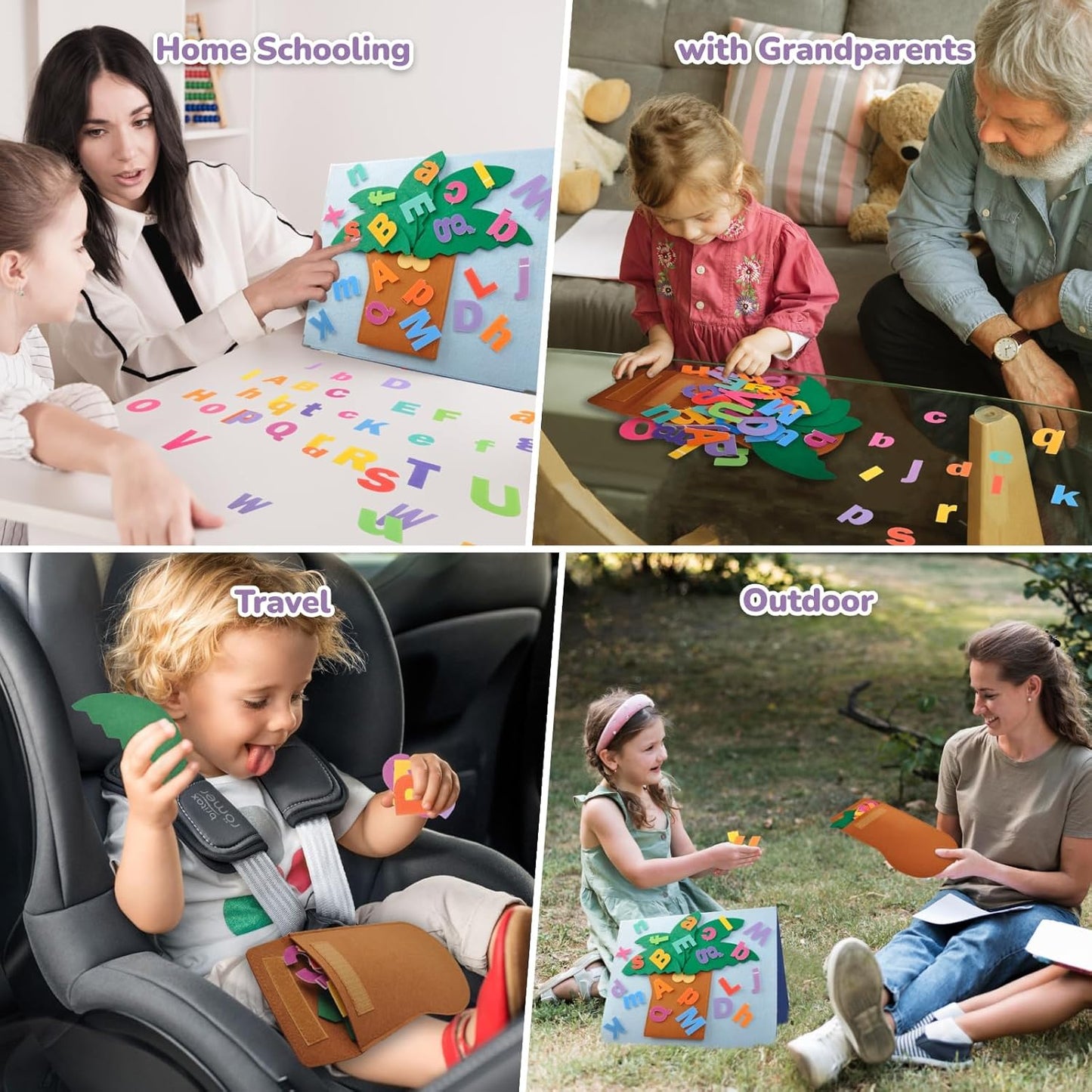 CHEFAN Tree and Letter Props from The Childhood Favorite Book, Felt Numbers and Letters