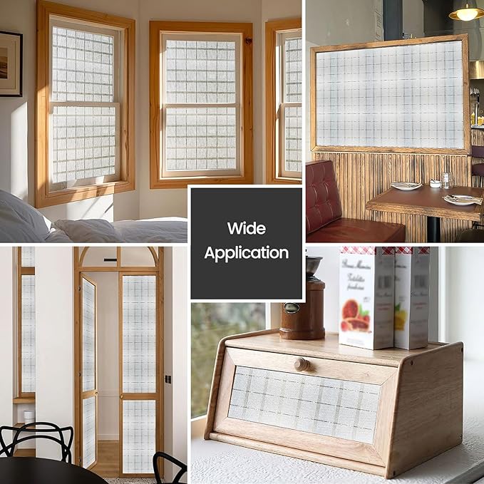 Window Privacy Film, Frosted Glass Decorative Static Cling, Removable Sun Blocking Vinyl Covering,Window Film for Home Kitchen Living Room Bathroom, Star Shield,17.3" x 78.7"