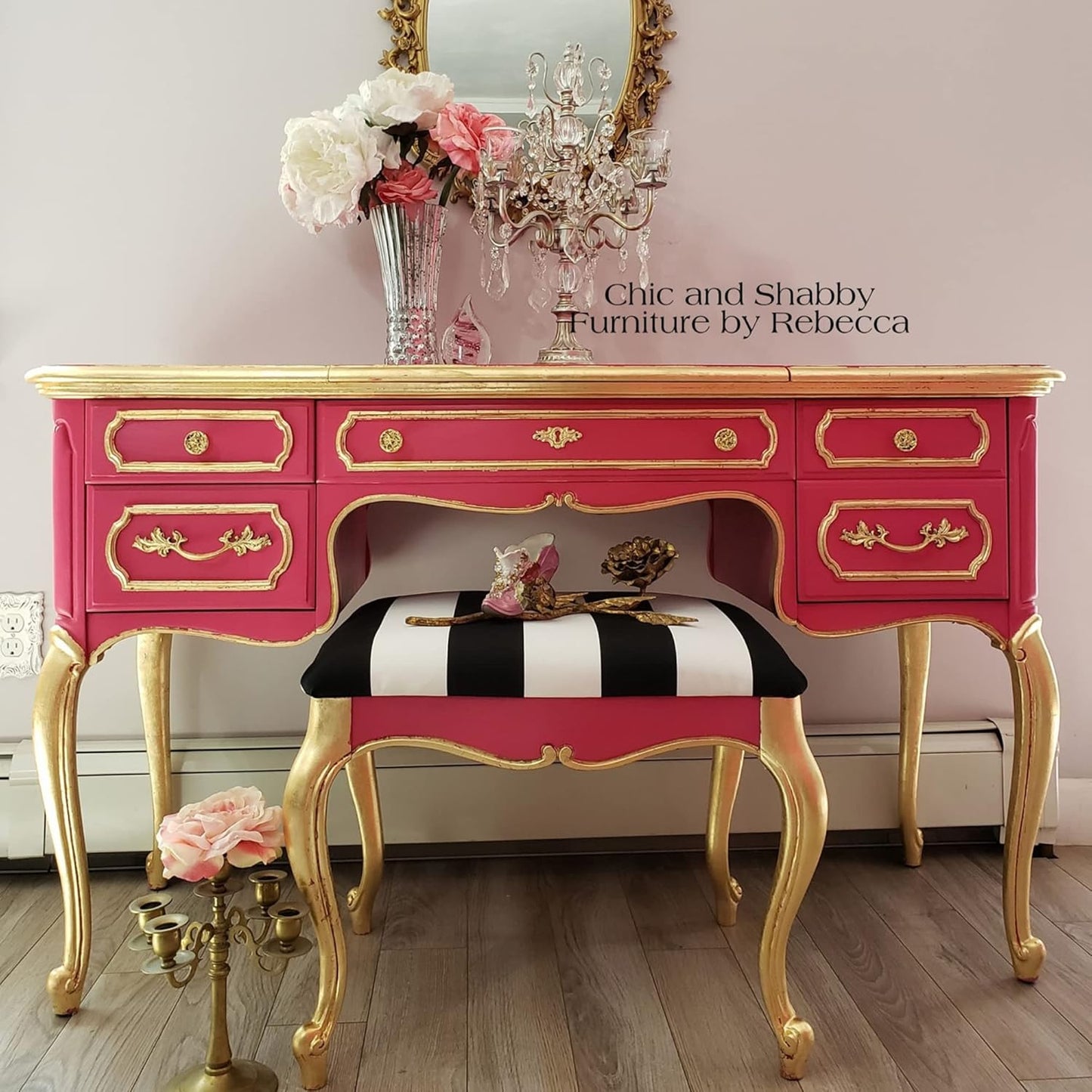 Dixie Belle Paint Company Chalk Finish Furniture Paint - Peony (16oz) - Matte Hot Pink Chic Chalk Mineral DIY Furniture Paint