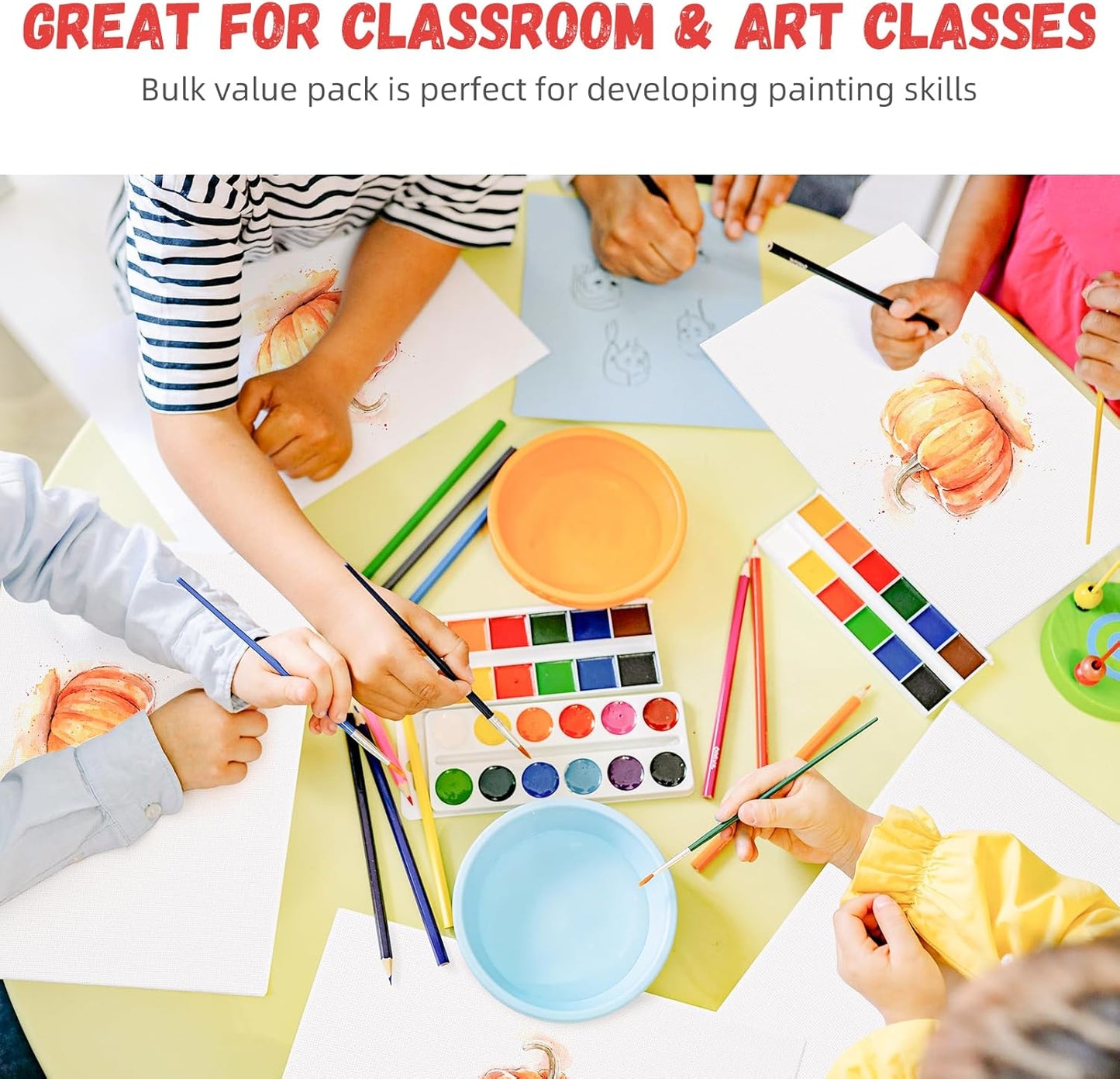 Simetufy 30 Pack 8x10 Inch Painting Canvas, Blank Cotton Canvas Panels Bulk Value Pack for Party, Acrylics Oil Watercolor Tempera Paints