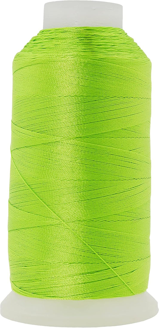 Mandala Crafts Lime Green Heavy Duty Thread -1500 Yds Tex 70 Thread for Sewing Drapery Jeans Leather Hair - Bonded Polyester Thread Outdoor Marine Upholstery Threads