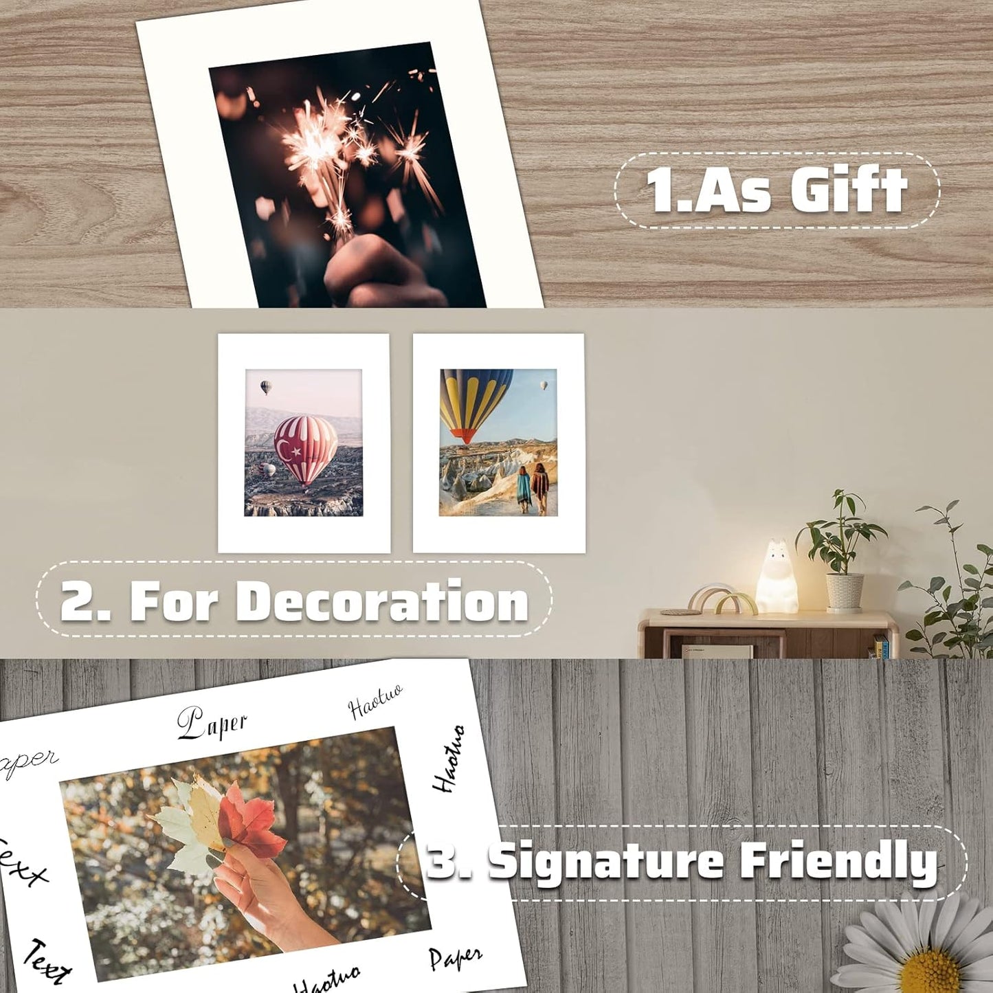 HOTUO 10 Pack Acid Free Ivory Picture Frame Mats, Pre-Cut 11x14 Picture Mats with Ivory Core Bevel Cut for 8x10 Photo, Signature Friendly 4 Ply Thickness Photo Mat for Frames/Artwork/Print/Picture