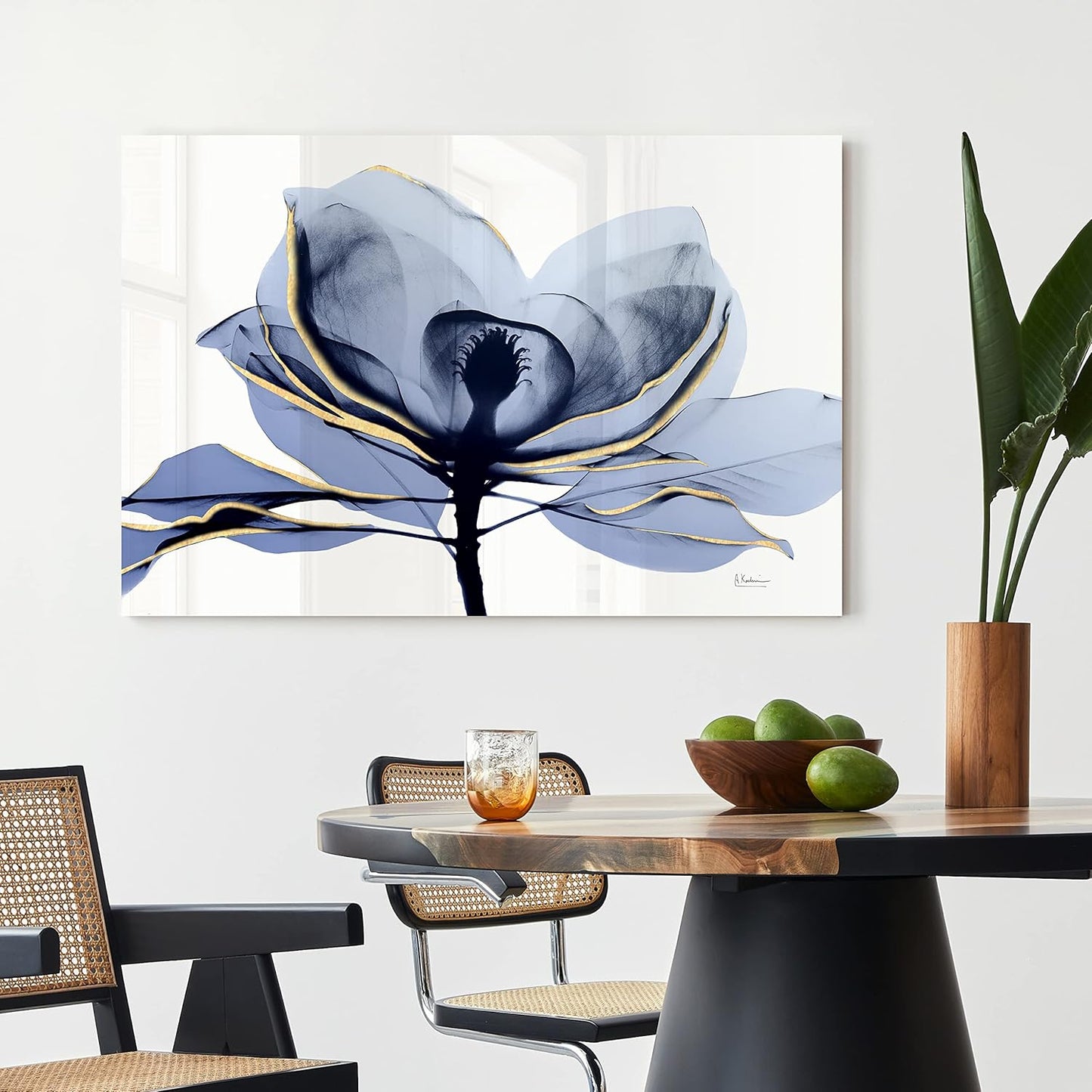 Empire Art Direct Frameless Free Floating Tempered Glass Panel Graphic Wall Art Ready to Hang, 32" x 48", Golden Midnight 2