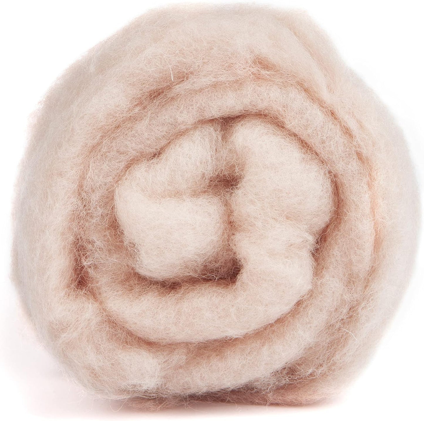 Desert Breeze Distributing Maori Wool Carded Batting, 100% Natural New Zealand Wool Made by DHG in Italy for Needle Felting, 3.5 OZ, 27 Micron, Color Shell Pink