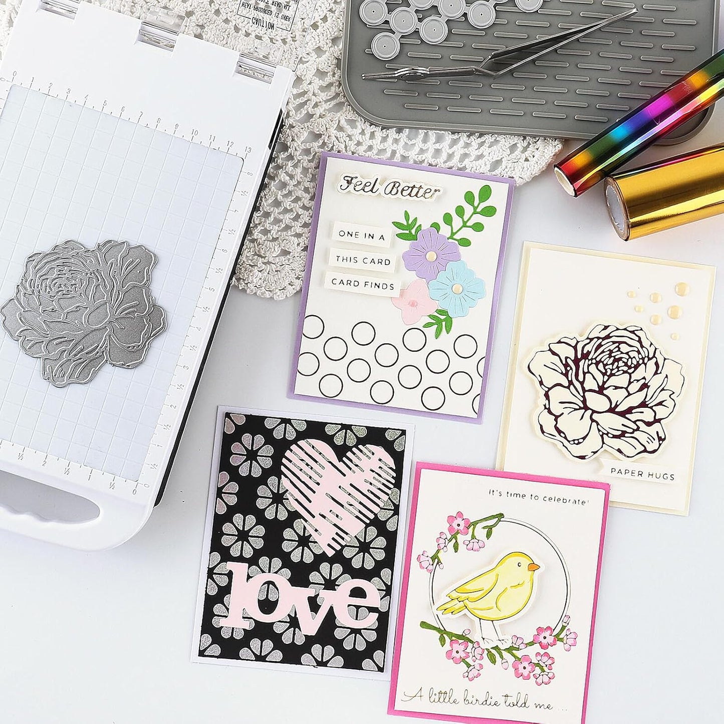 5mx19.3cm 8 Rolls Toner Reactive Foil Paper Hot Stamping Wrapping Paper for Card Making Sparkling Craftwork Scrapbooking Paper Crafts Handmade Foil by Laser Printer and Laminator Album Decoration