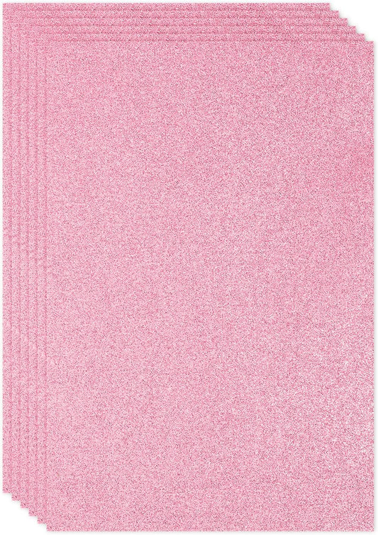 PATIKIL 2mm(1/10") Thick Non Adhesive Glitter Foam Sheet 16x24inch(40x60cm) Pink, EVA Shiny Foam Board for Craft, 6 Pcs