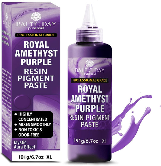 Royal Amethys Purple Epoxy Resin Pigment Paste XL (191g/6.7oz) – Opaque Epoxy Dye & High Concentration Coloring Paste, Mica Powder Alternative for Resin Art, Jewelry, Tumblers, River Tables & Crafts