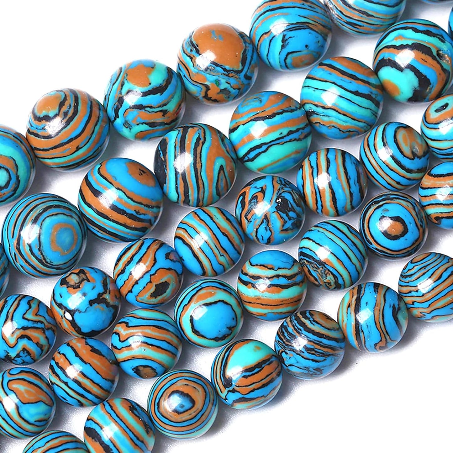 4MM Blue Malachite Beads Natural Stone Energy Healing Beads Round Loose Beads for Jewelry Making Bracelet 180pcs 2 Strands 32"