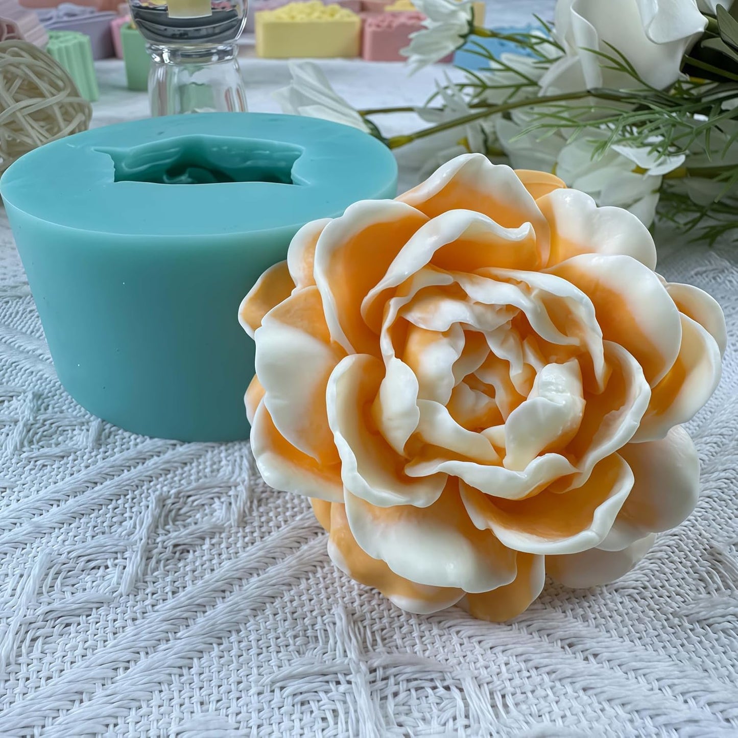 3D Jasmine Flower DIY Silicone Mold for Mousse Cake,Chocolate,Gum,Jelly,Ice,Soap,Candle,Wax,Aroma Plaster,Epoxy Decorations Making