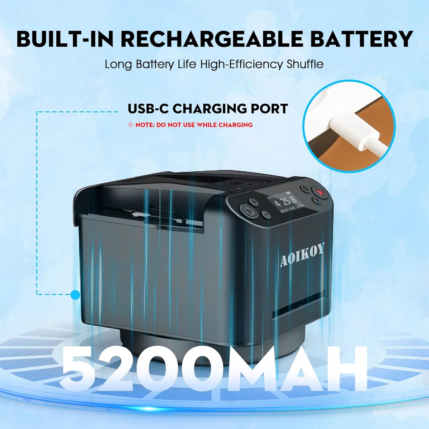 Automatic Card Shuffler and Dealer 360°Rotating 2 Decks Card Dealer