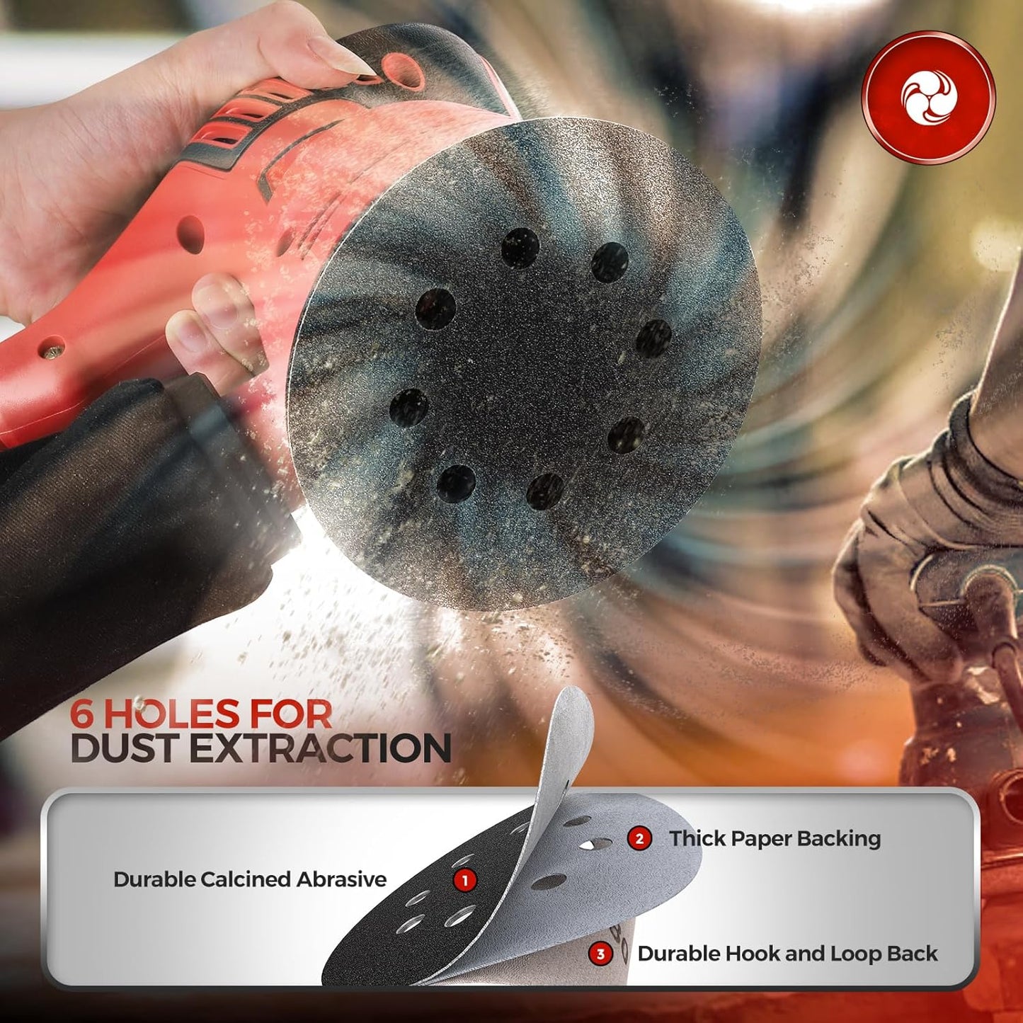 100PCS 5 inch Silicon Carbide Sanding Discs 800 Grit, Wet Dry Orbital 5 Sander Hook and Loop Sandpaper Disc, Best for Metal,Automotive,Wood Polishing