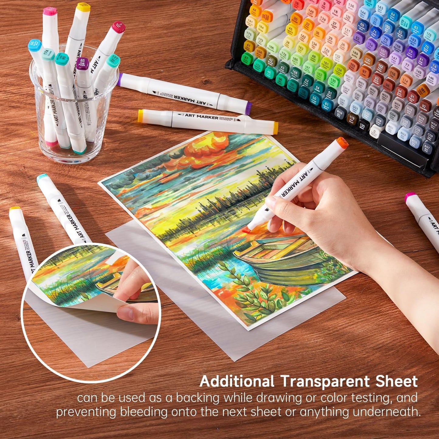 Shuttle Art 172 Colors Dual Tip Alcohol Based Art Markers,171 Colors plus 1 Blender Permanent Marker 1 Marker Pad with Case Perfect for Kids Adult Coloring Books Sketching and Card Making