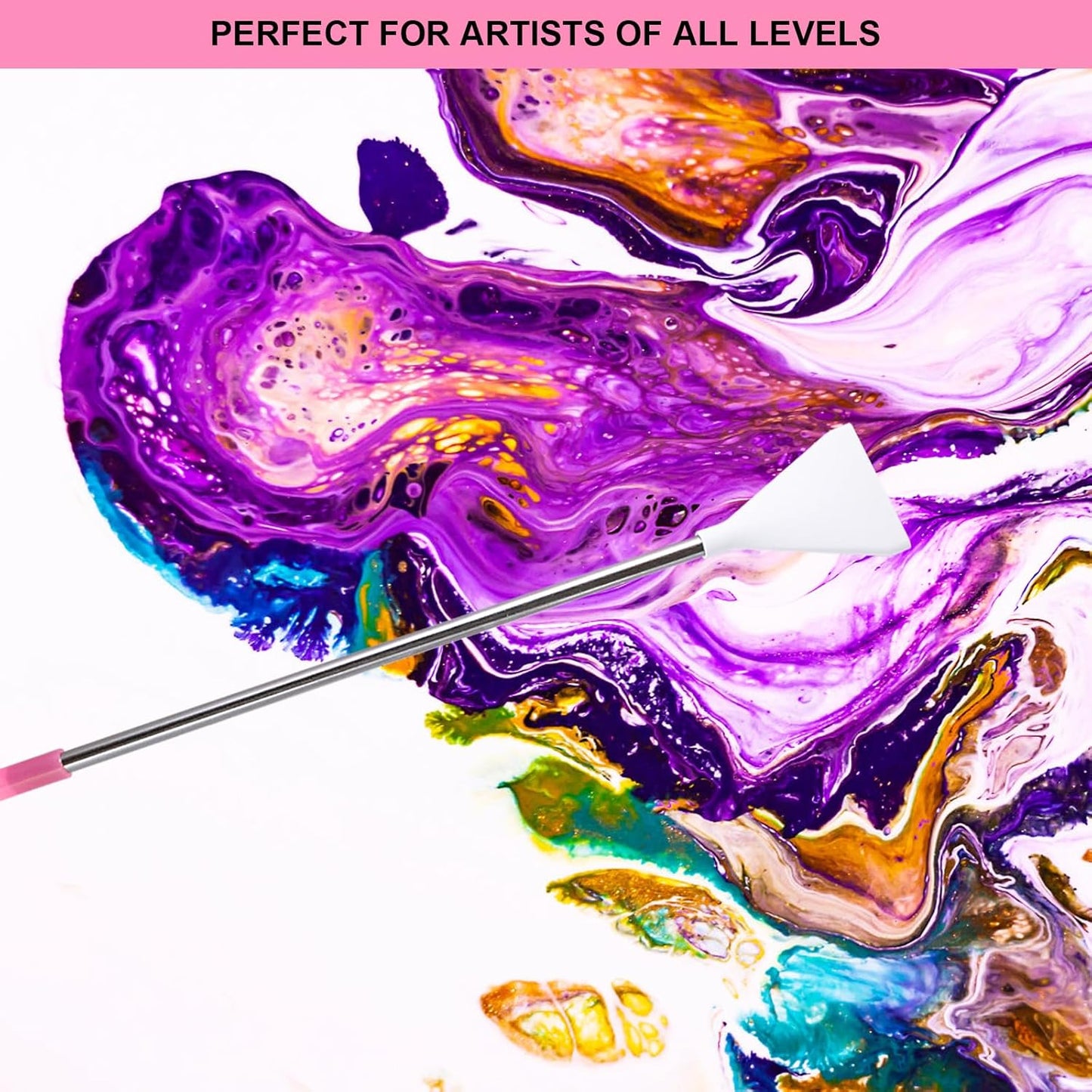 Stainless Steel Straw Blow Nozzles Set for Acrylic Paint Pouring Tools, Pour Painting Supplies for Fluid Art Bloom and Dutch Pour Techniques 4 Set