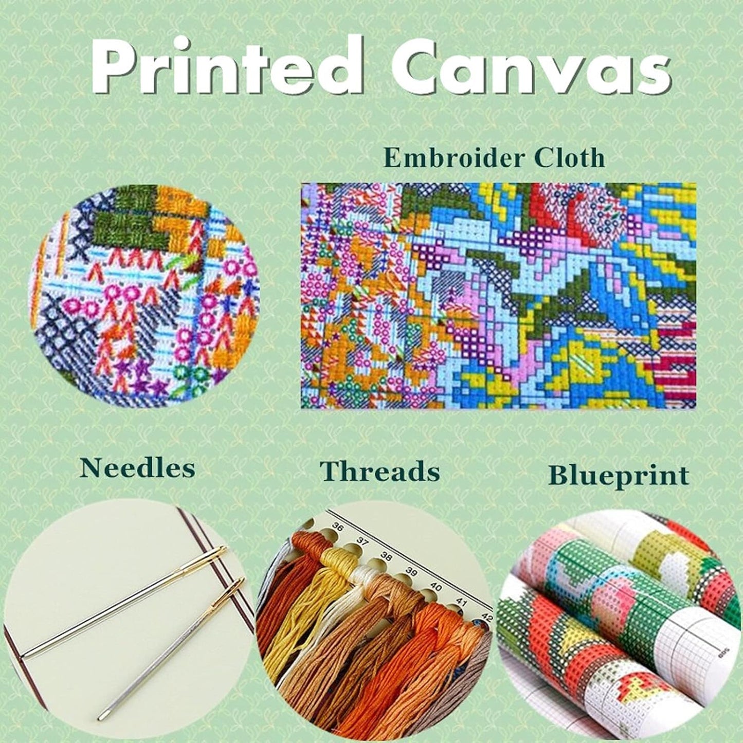 Joyhoor Cross Stitch Kits for Beginners Stamped Cross-Stitch Supplies Needlework preprint Embroidery Kits for Adults DIY Needlepoint Kits Embroidery Patterns 11CT-Colored Dragon Flower 16x20 inchs