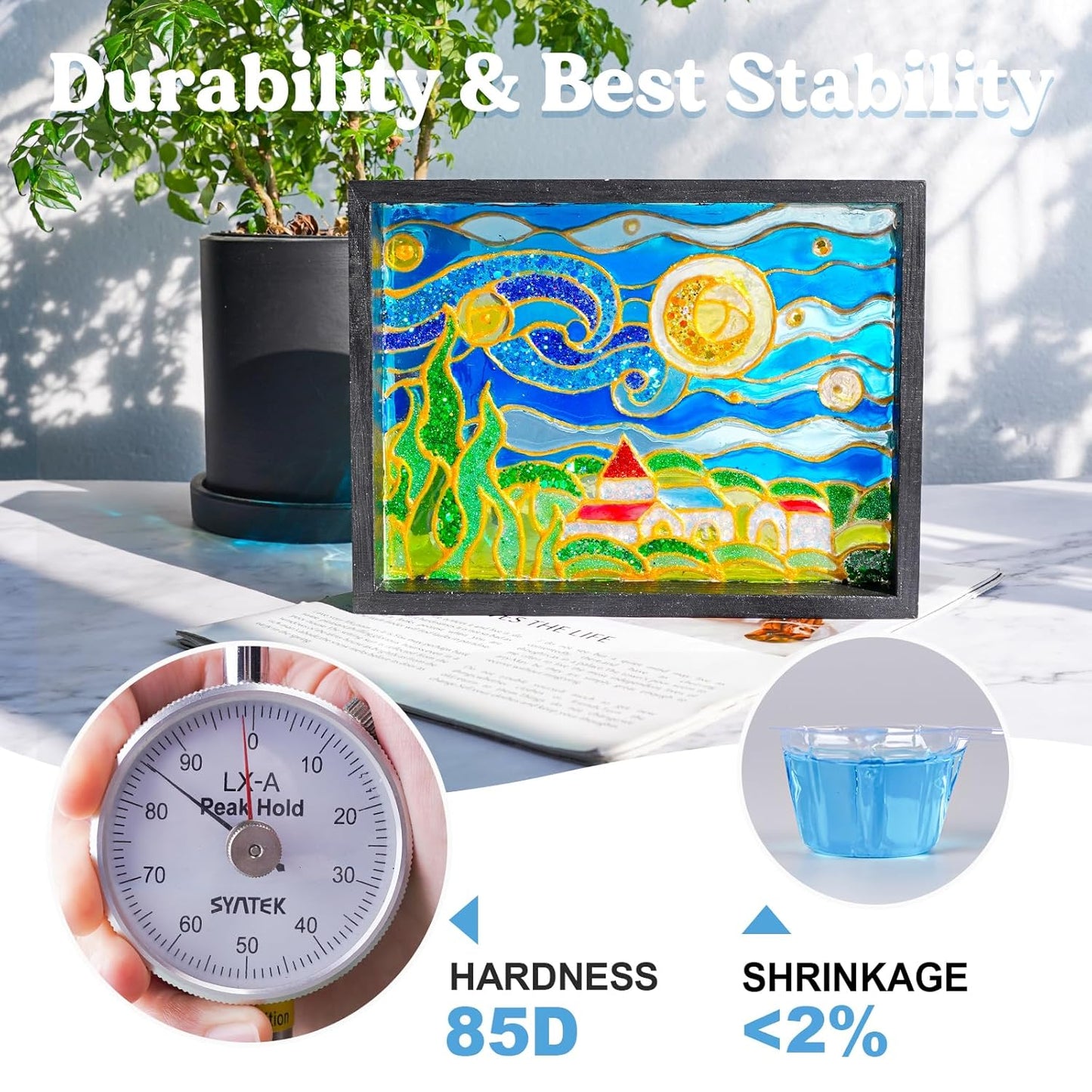 LET'S RESIN UV Resin with Light,Upgraded 200g Crystal Clear&Low Odor,UV Light,Silicone Mat,Ultraviolet Epoxy Resin Hard, Starter Kit for Jewelry,Craft Decor, Keychain Making