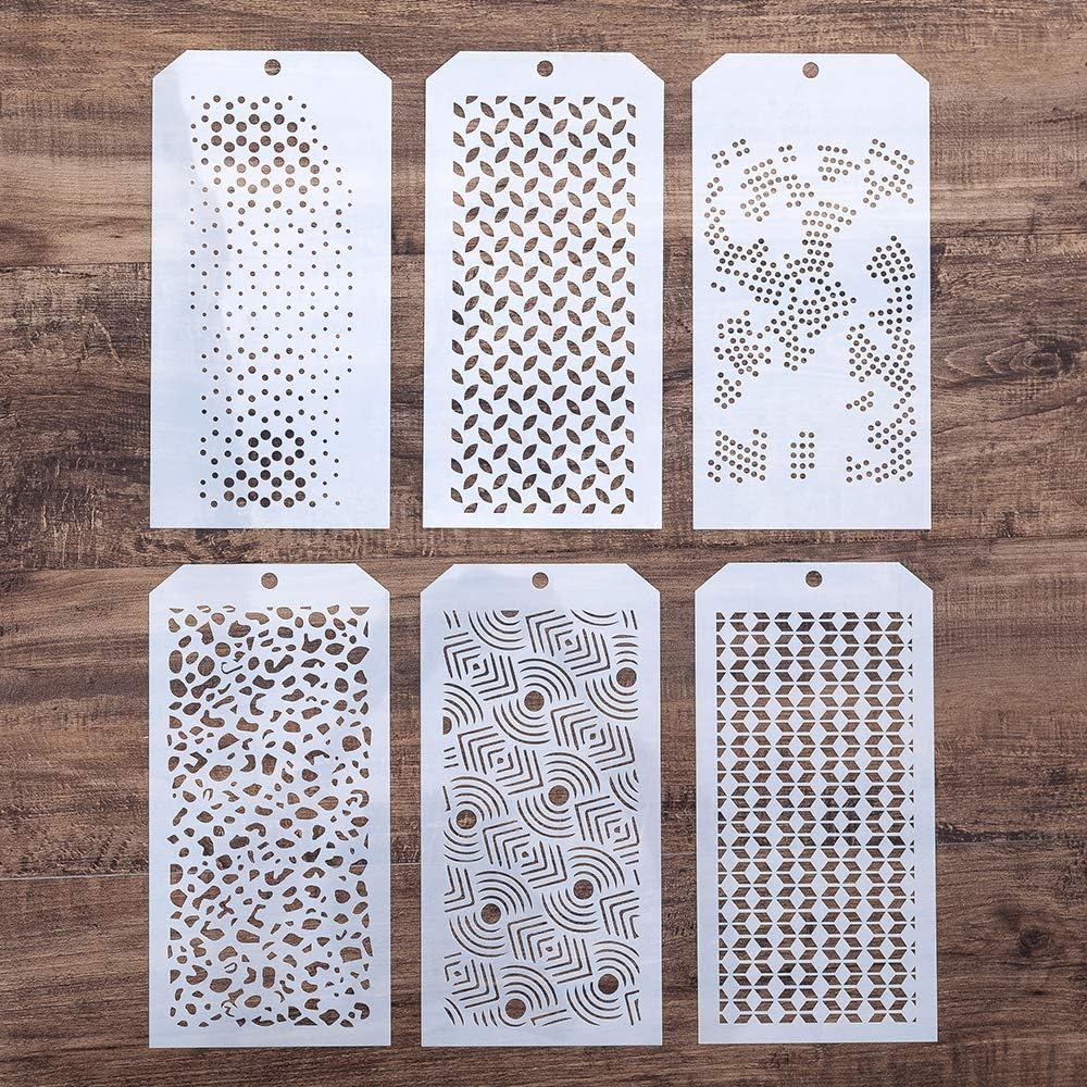 DIY Decorative Stencil Template for Scrapbooking Painting on Wall Furniture Crafts, Set of 6 (Polka Dot)