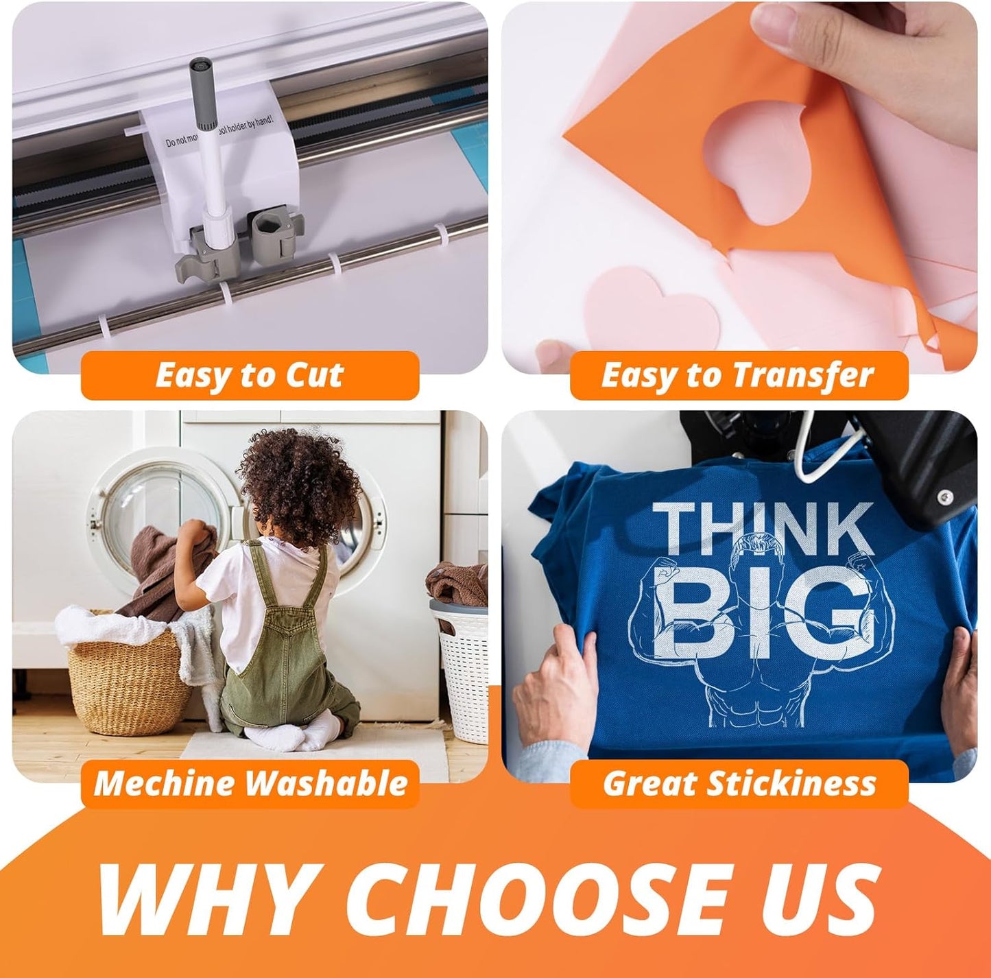 HTVRONT Heat Transfer Vinyl HTV Vinyl Bundle, 65 Pack Iron on Vinyl for T-Shirts 41 Assorted Colors HTV Vinyl Bundle with Weeding Hooks and PTFE Sheet