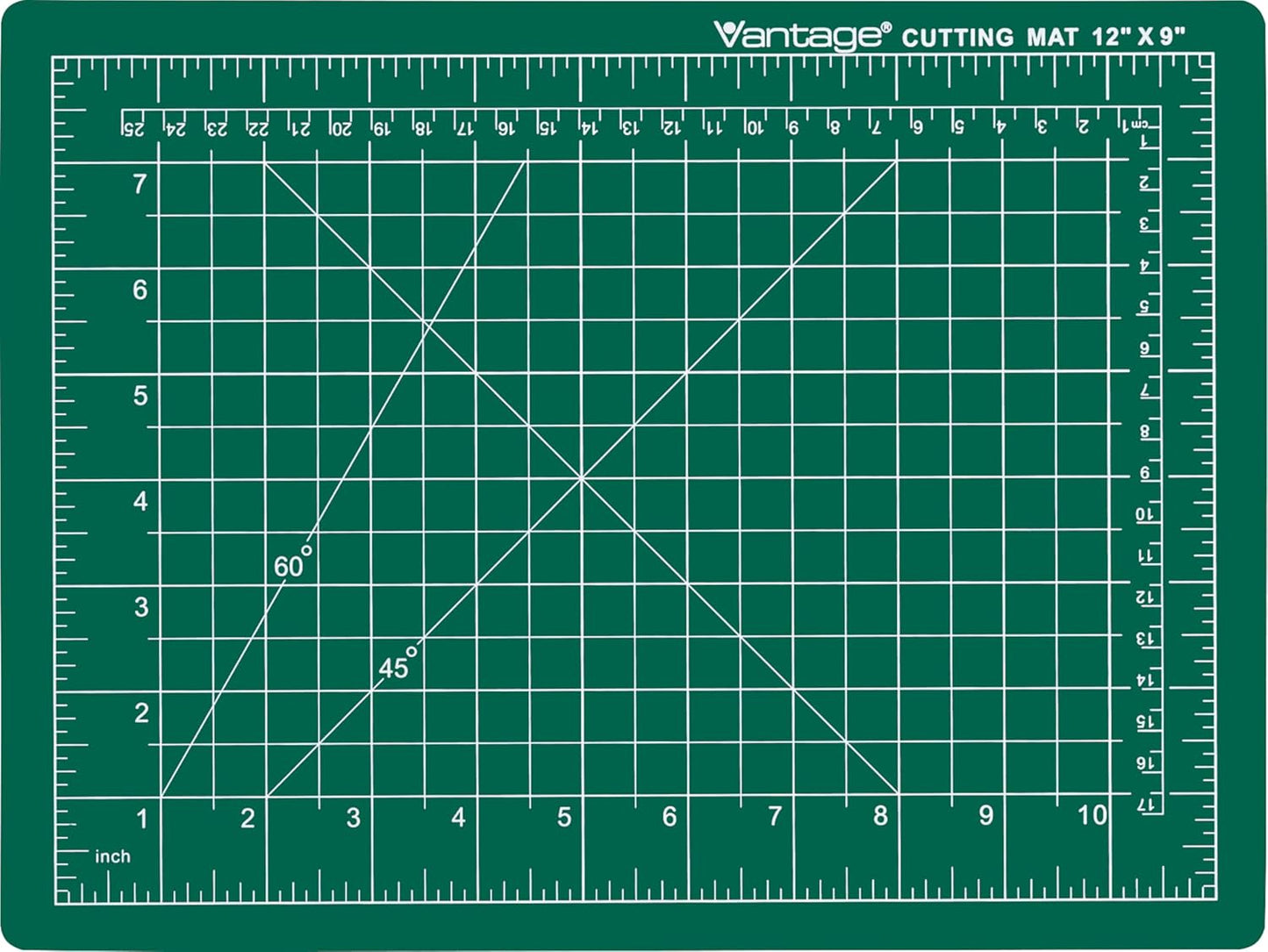 Dahle Vantage 10470 Premium Self-Healing Cutting Mat, 9"x12", 1/2" Grid, 5 Layers for Max Healing, Perfect for Crafts & Sewing, Green