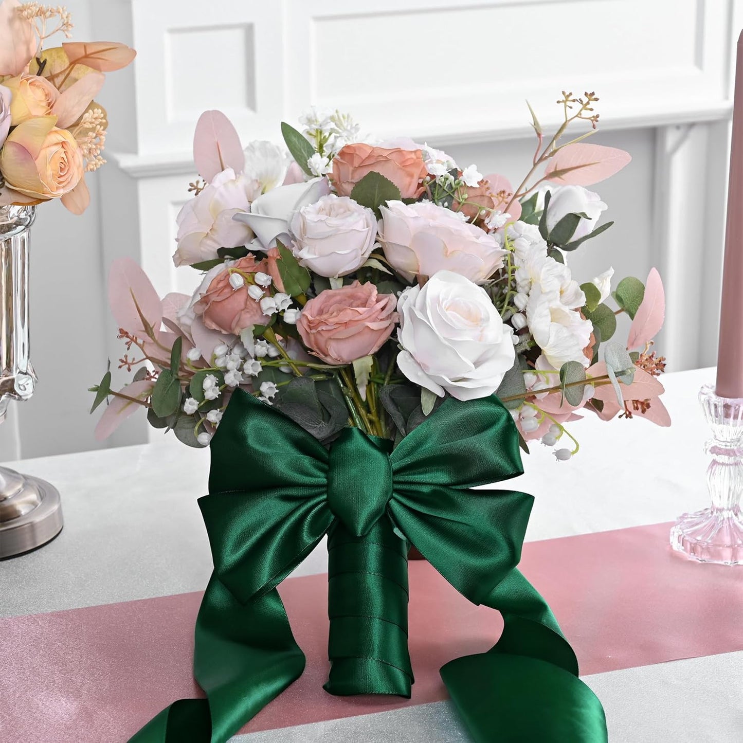 Spruce Satin Ribbon 3 Inch X 15 Yards Solid Color Double Faced Ribbons Perfect for Crafts Wedding Decor Bow Making Arts Sewing and More