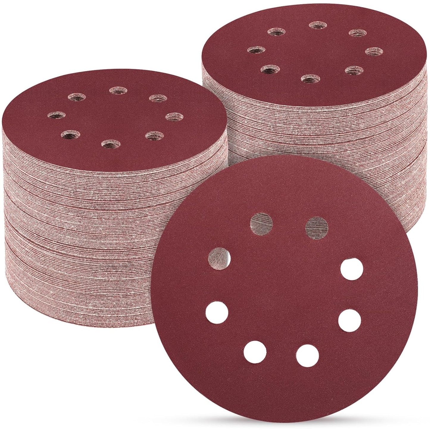 100 PCS 5 Inch Sanding Discs 800 Grit, Round Hook and Loop Sandpaper for Random Orbital Sander
