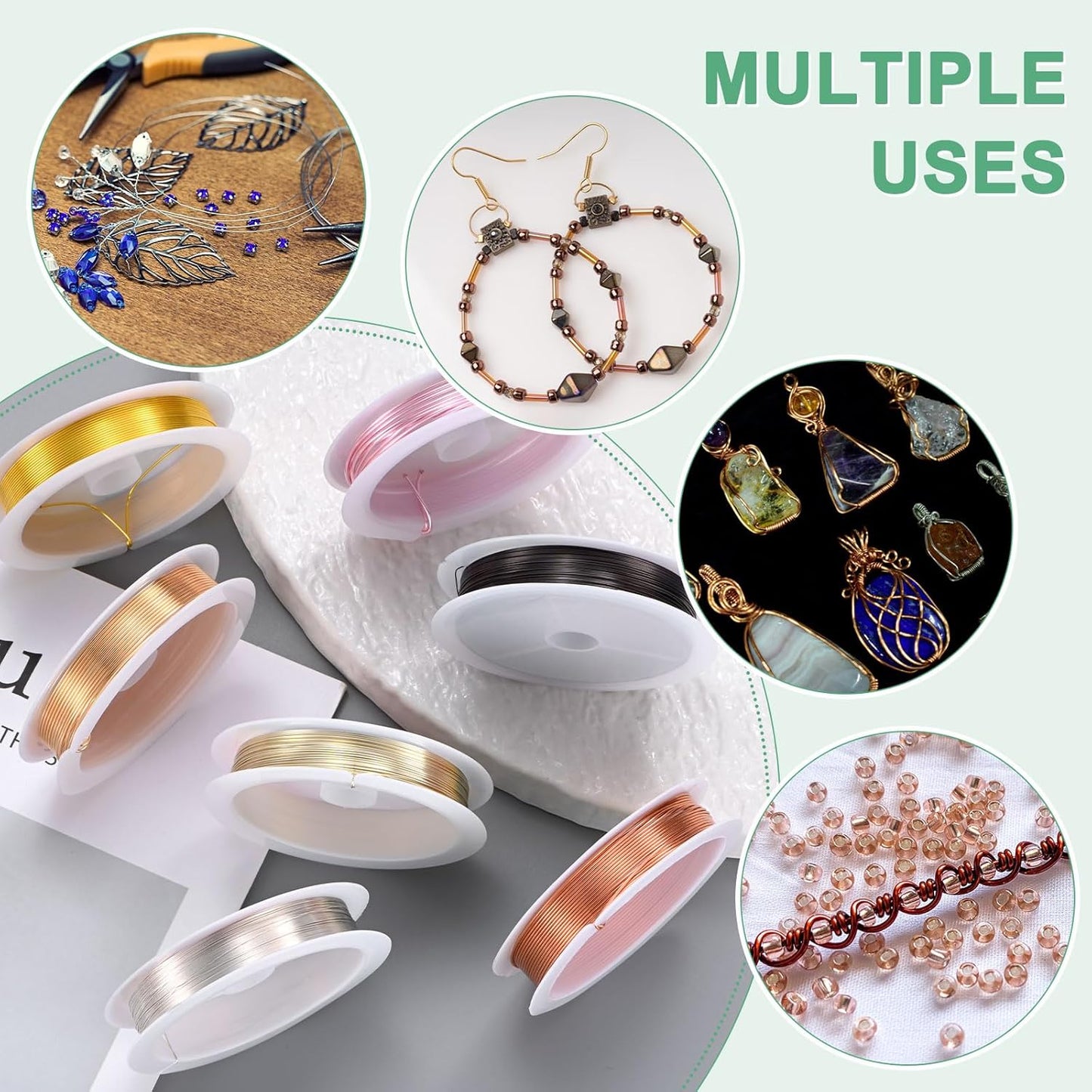 1 mm/18 Gauge Copper Wire for Jewelry Making, 5.2FT Copper Beading Craft Wire for Jewelry/Weaving/DIY Crafting/Planting, Color-Retaining [1.6M, Bright Silver]