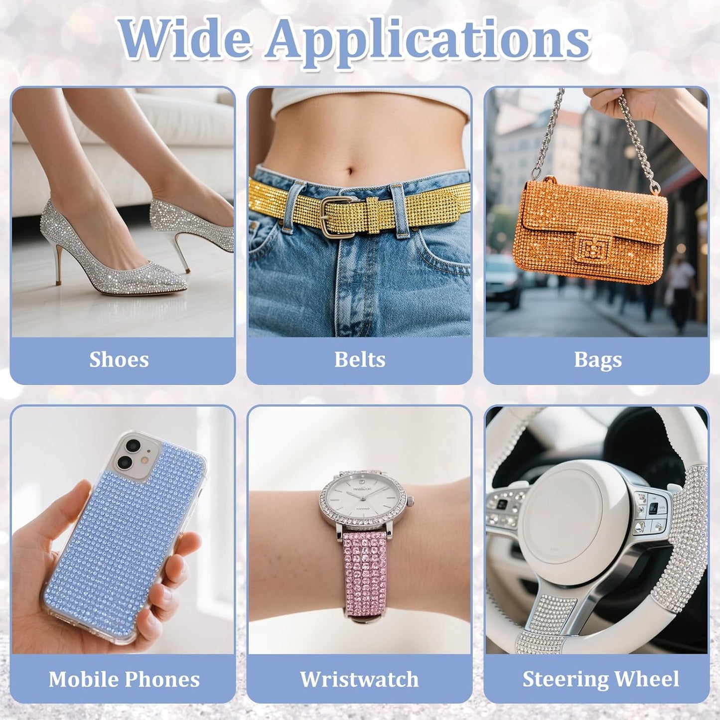 12 Rolls Rhinestone Ribbon Self Adhesive,Mixed Color Bedazzling Kit,0.35" X12 Yard Total Rhinestone Tape for Gift Wrapping Wedding Decor DIY Crafts(12 Colors)