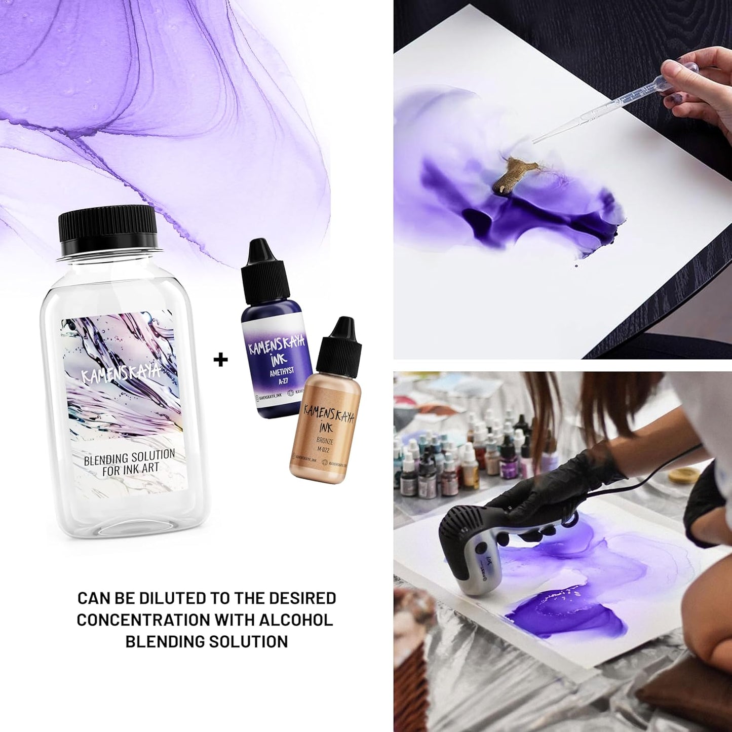 Metallic Alcohol Ink Set - Silver, Bronze, Gold Alcohol Ink - 3 pcs 0.51 fl oz (15 ml) Each