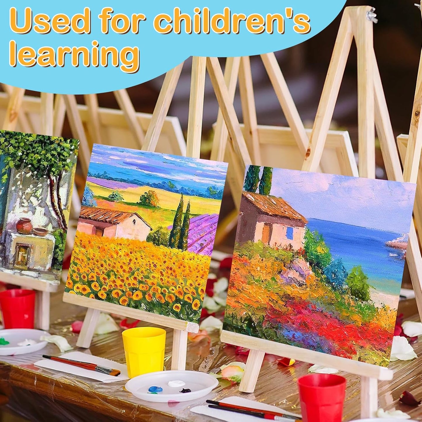 ESRICH Canvas Boards for Painting, 100 Pack Canvases for Painting 4x4 100% Cotton Small Paint Canvas Primed Acid Free Mini Blank Canvas Panels for Oil Paint,Watercolor,Acrylic Paint,Gouache&Tempera.