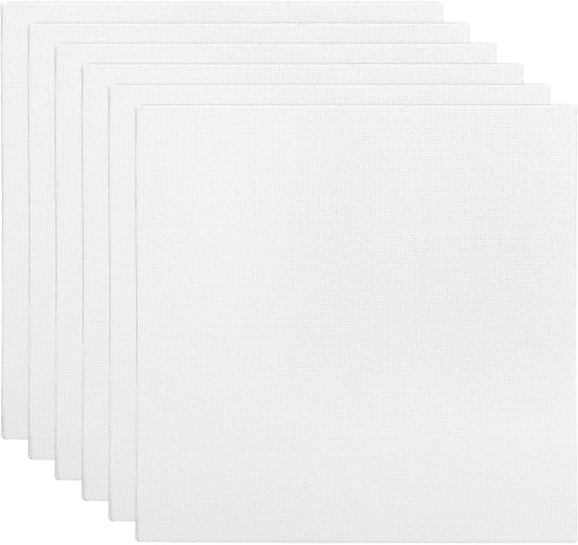 PATIKIL 6x6 Canvas Boards for Painting, 6 Pack 100% Cotton Square Triple Primed Stretched Blank Art Canvas Panel Bulk Thin for Acrylic, Oil, Tempera Paints, White