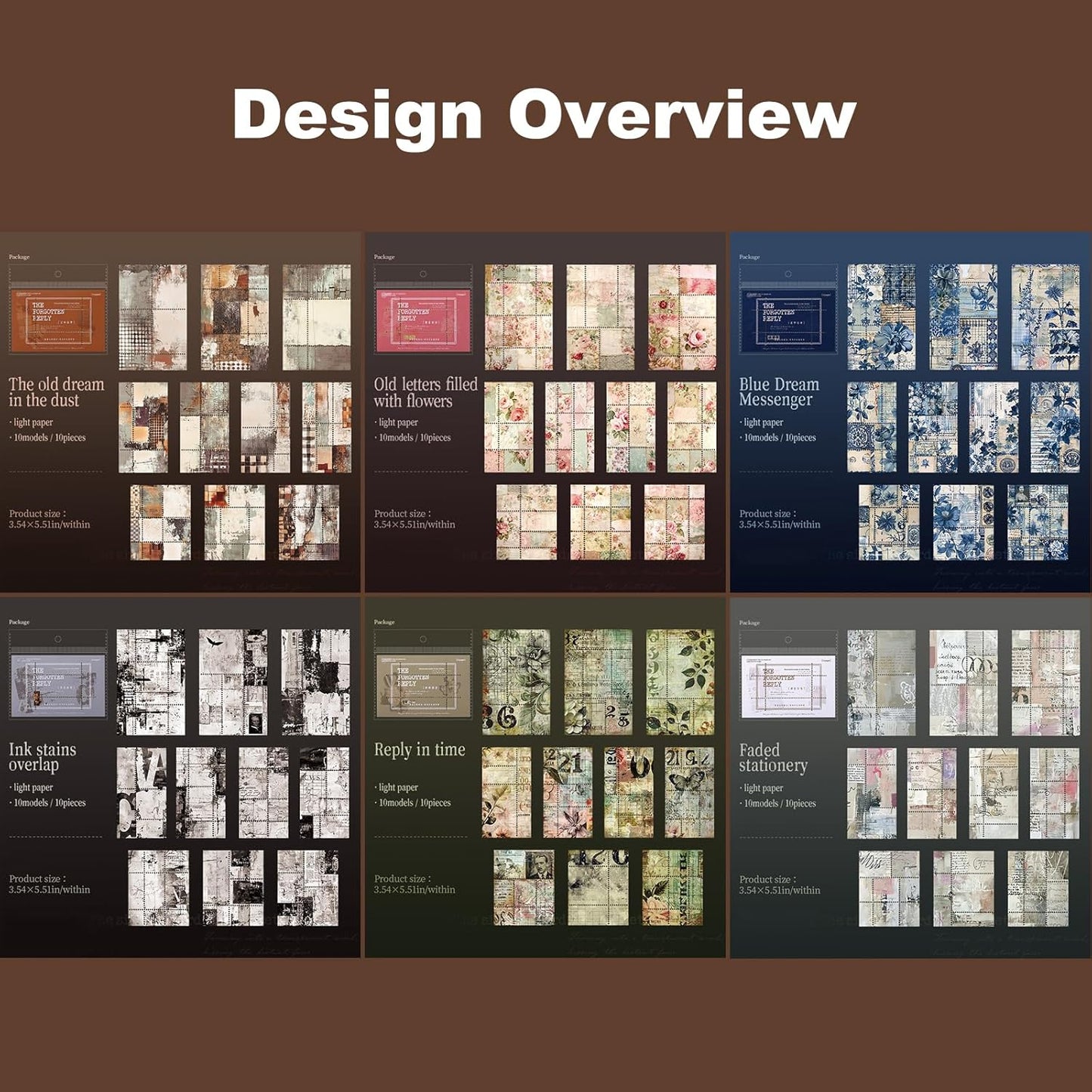 Vintage Perforated Paper Set, 60PCS Retro Ephemera for Scrapbooking Journaling Collage Planner DIY Craft