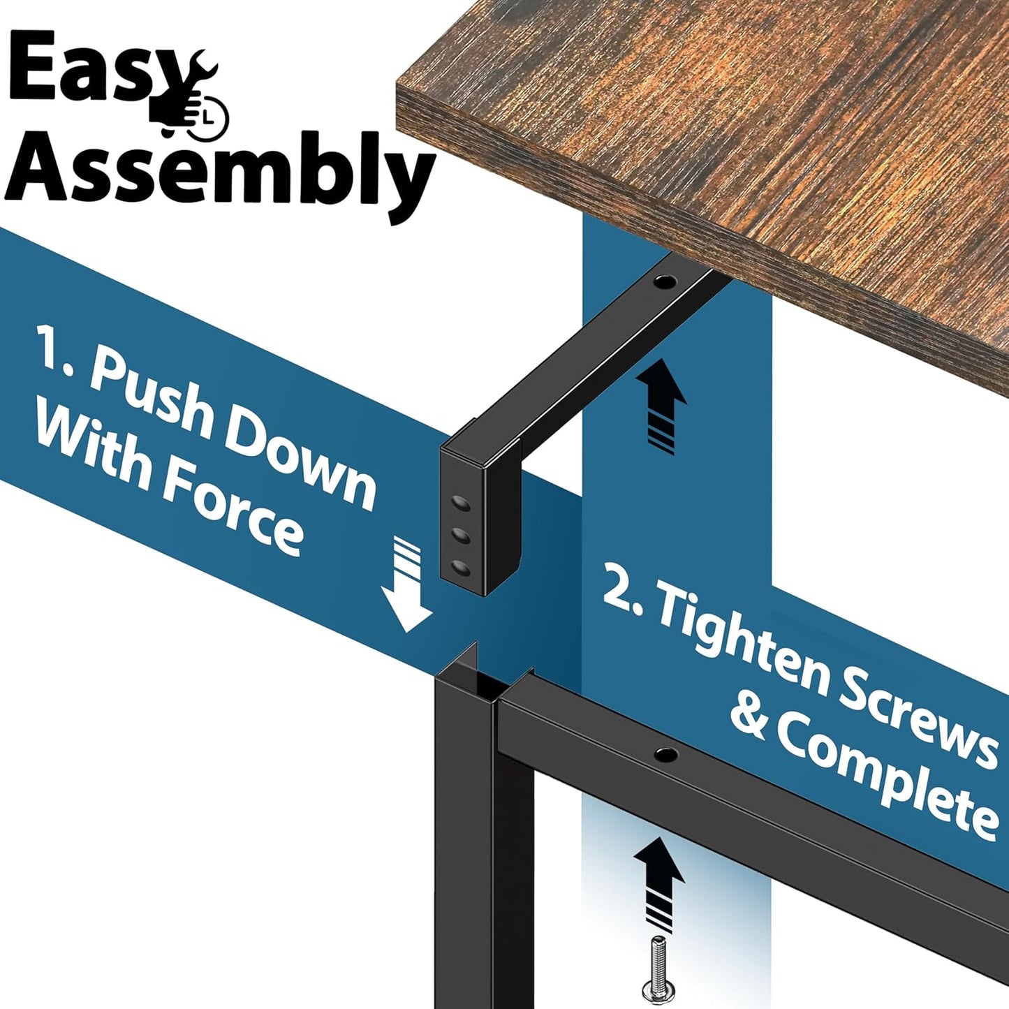 SHW Mission 48-Inch Home Office Computer Desk, Rustic Brown