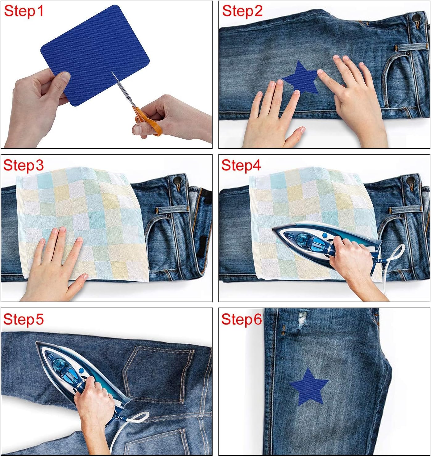 Augshy Iron On Patche, 29 Pieces Iron On Patches for Clothing Repair Jeans 4.9 x 3.7 Inch (Colorful)