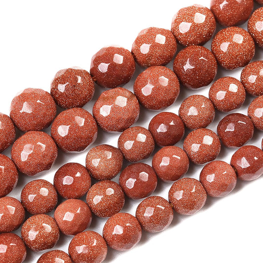 60pcs 6mm Natural Gold Sandstone Beads Faceted Stone Energy Healing Beads for Jewelry MakingDIY Bracelet Necklace Accessories 15" (6mm, Faceted Gold Sandstone)