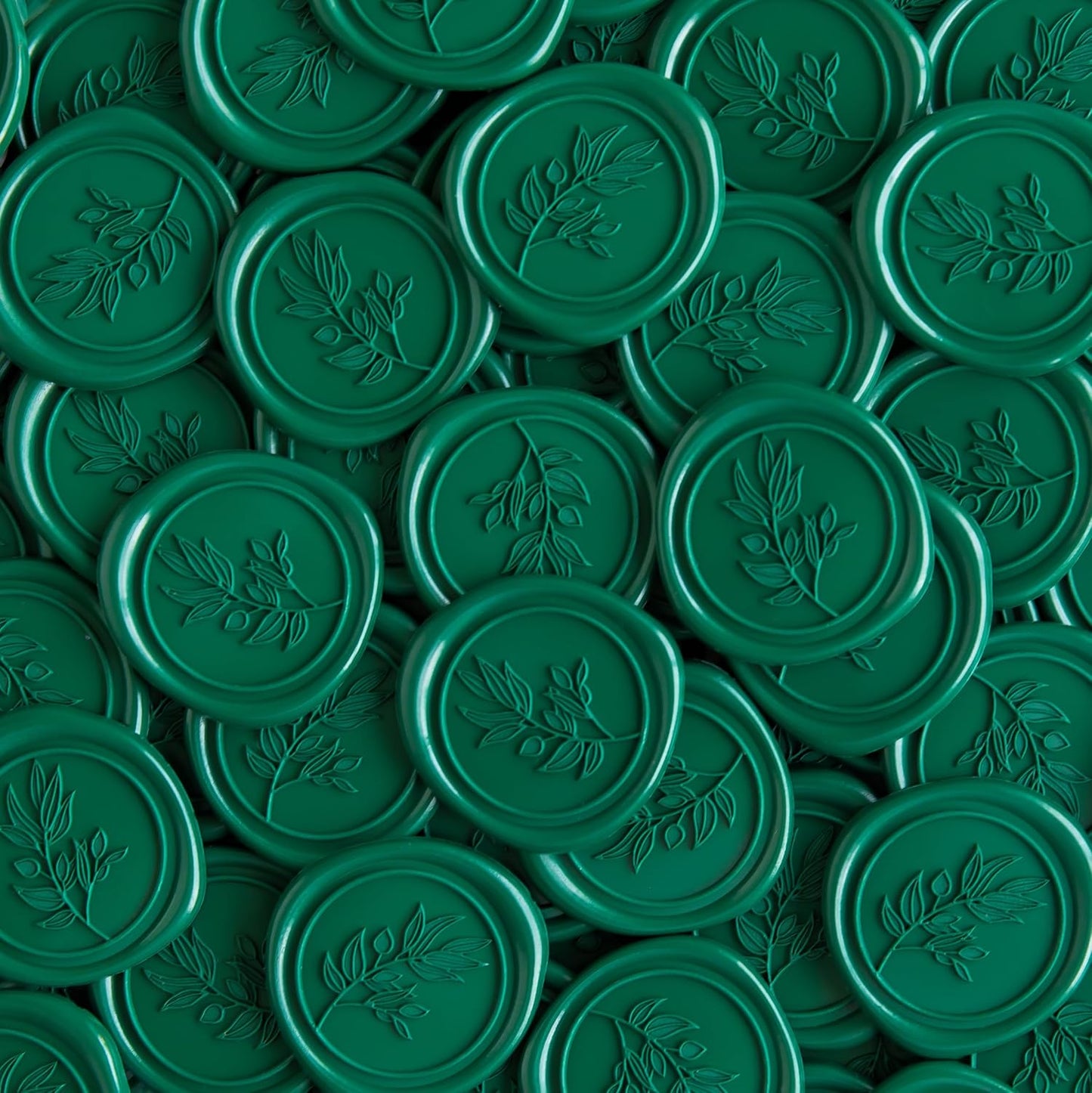 PONATIA 50 Pcs Emerald Green Wax Seal Stickers - Self- Adhesive Wedding Seal Stickers, Perfect for Invitation Cards, Envelopes Christmas Cards, Gift Wrapping, Party Menu Decor