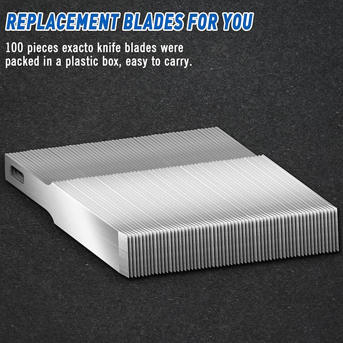 DIYSELF 100 Pack Exacto Knife Replacement Blades #17, Hobby Knife Replacement Blade, Exacto Blades for Chiseling, Scrapbooking, Stencil, High Carbon Steel, Sharp Precision Craft Knives Blade (#17)
