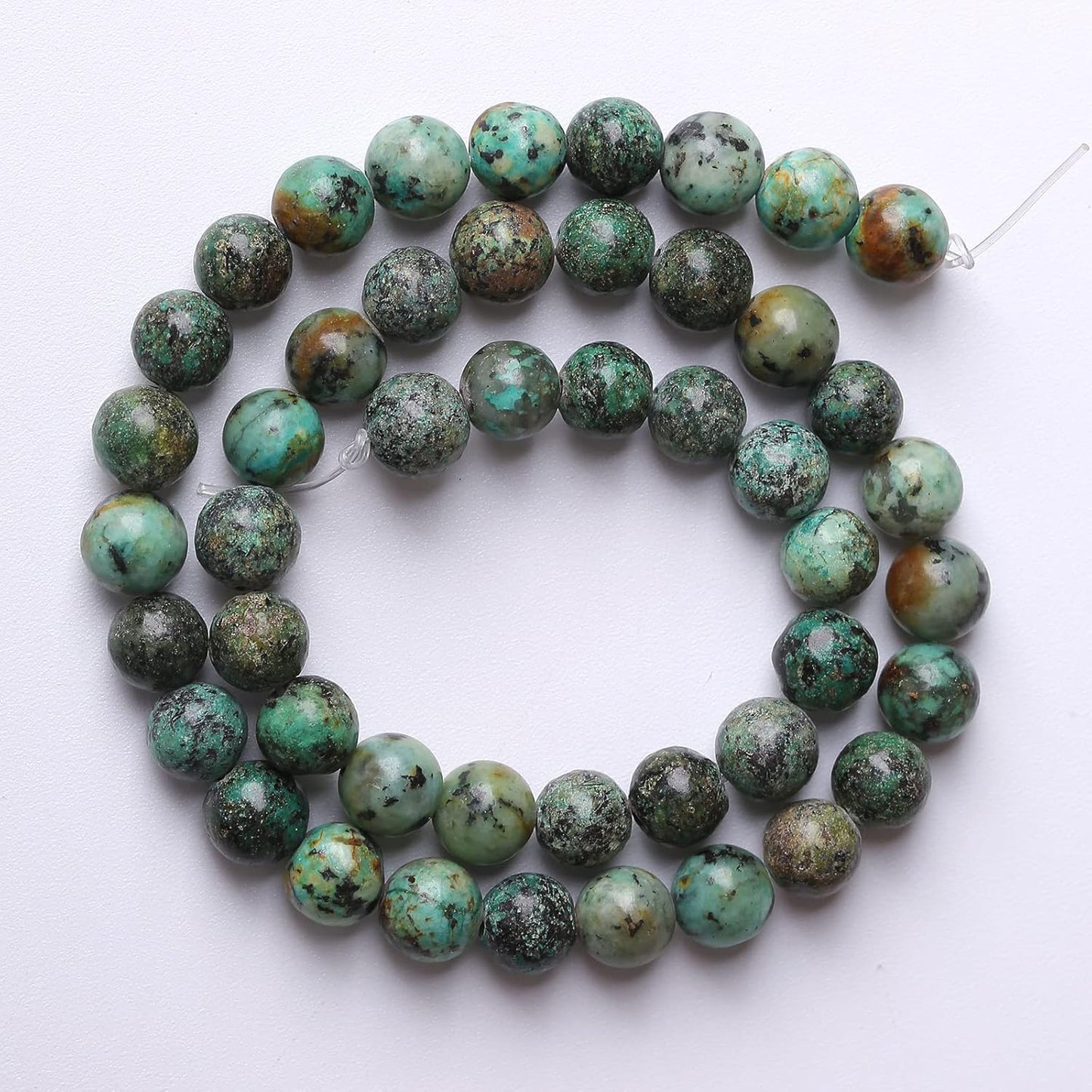 6mm 60pcs Natural African Turquoise Stone Beads for Jewelry Making Round Loose Gemstone Beads DIY Bracelet Necklace Earrings